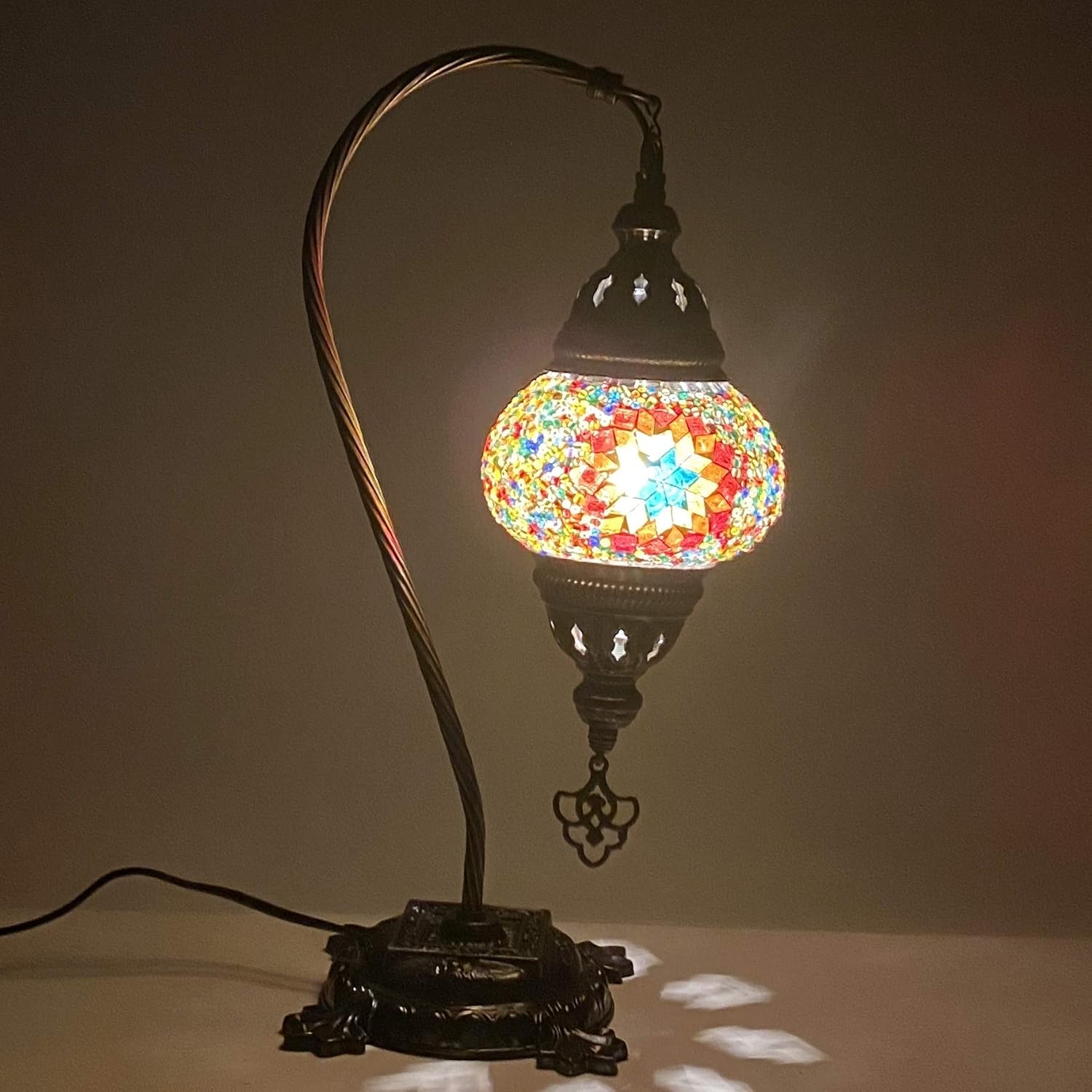 Turkish Mosaic Camel Neck Lamp - 8.75"x16.25" - DB2