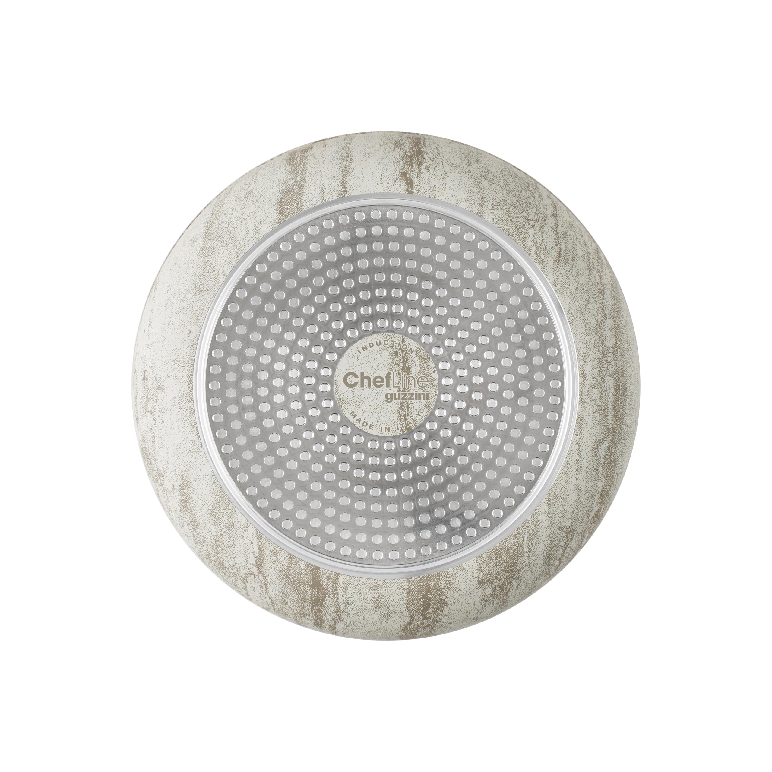 Guzzini ChefLine MARBLE MADE IN ITALY - SET 5 pezzi: 2 PADELLE (CM 24 e CM 28), CASSERUOLA da 20 cm, COPERCHIO (20 cm) e MANICO removibile