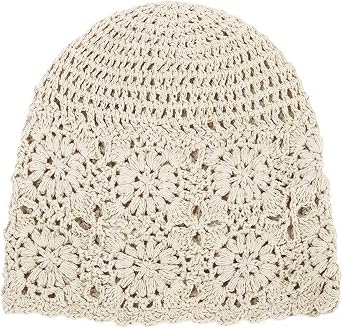1 Piece Knitted Cotton Hat, Summer Loose Beanie, Thin Cotton Hat, Crochet Hat, Women's Toe Cap, Suitable for Different Head Shapes and Face Shapes (Beige)