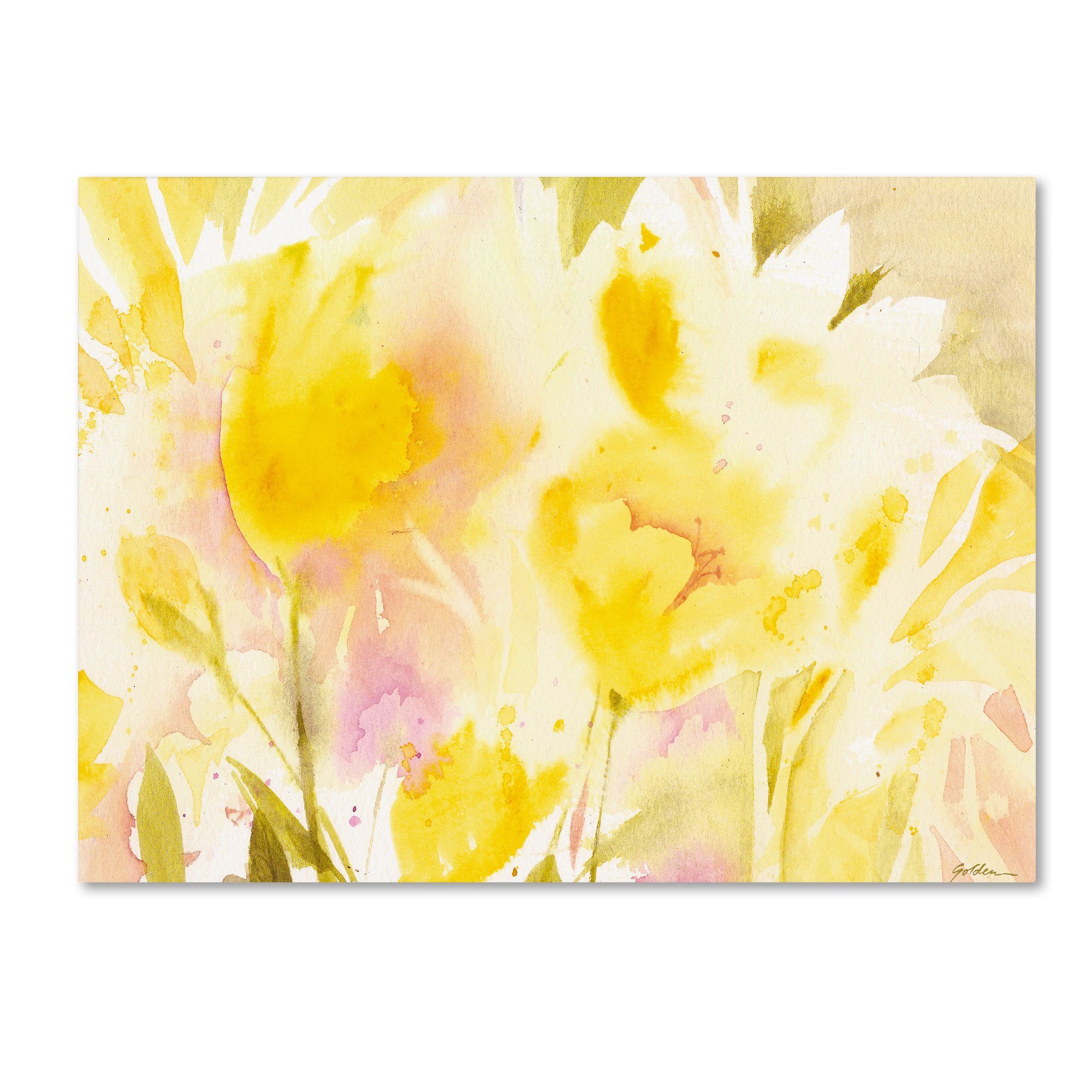 Yellow Gardens by Sheila Golden, 30 by 47-Inch Canvas Wall Art