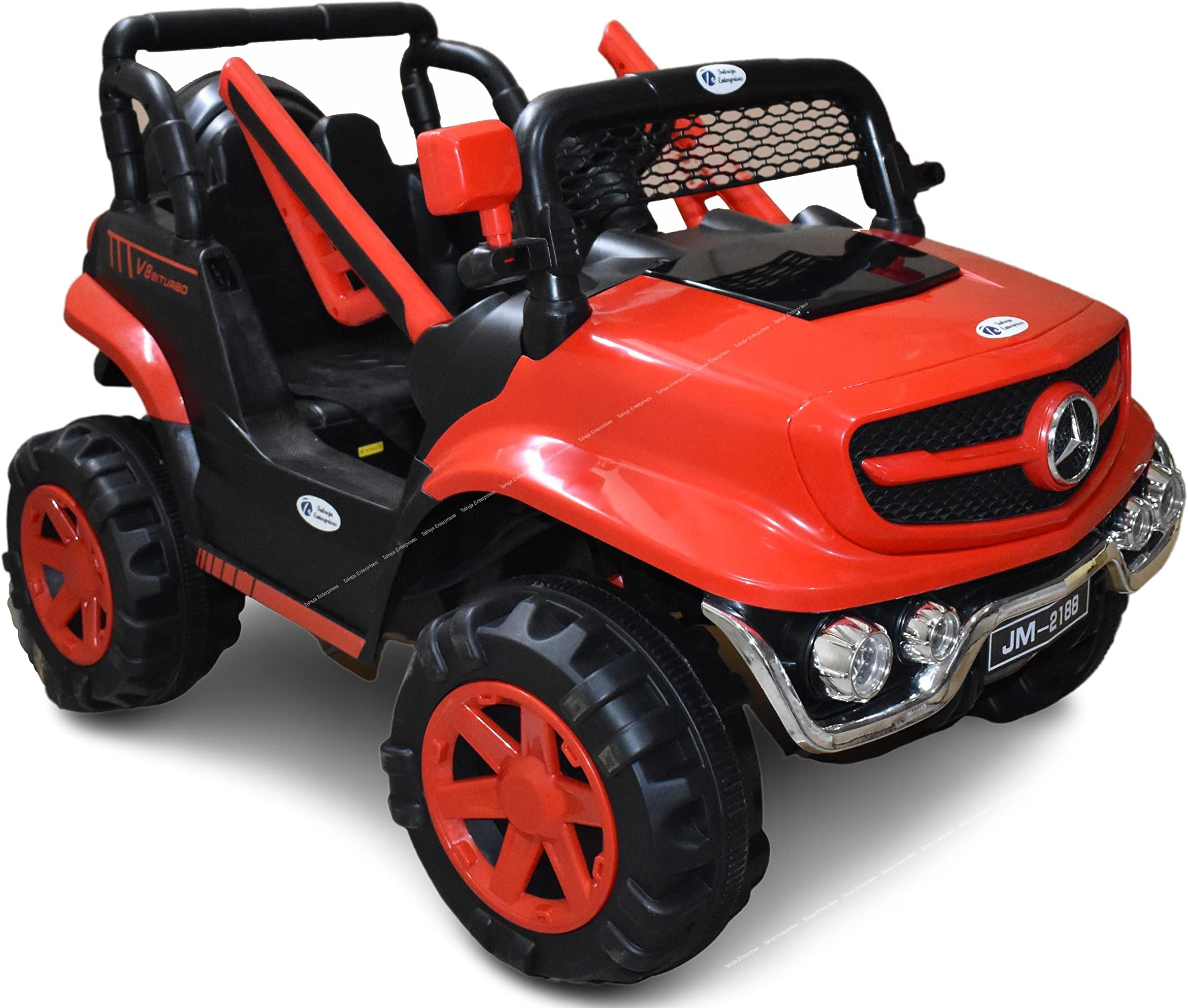 Talreja Enterprises Battery Operated Ride on Jeep for Kids, JM2188 Double Battery Double Motor - Rechargeable (RED (Matt Color))