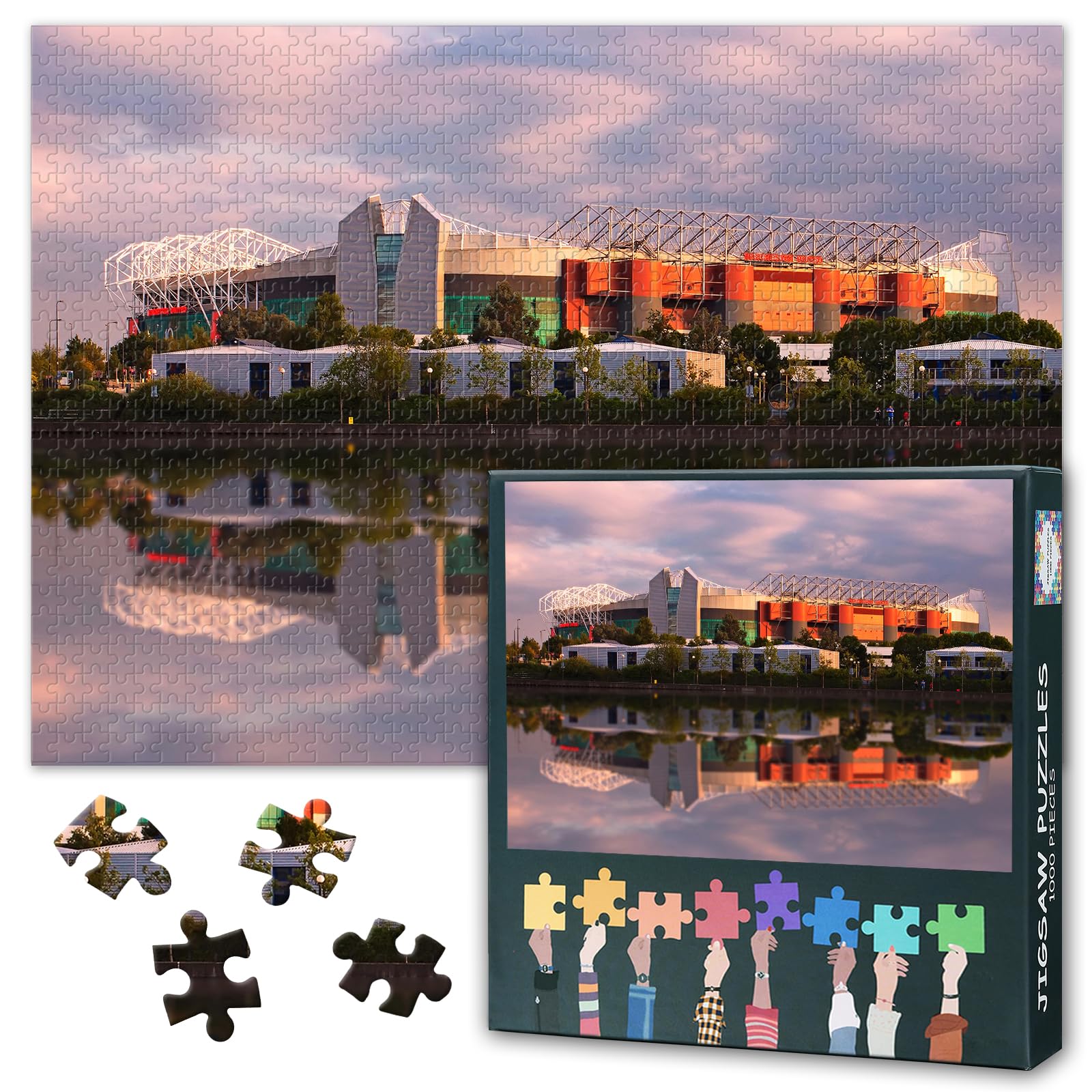TISHIRON Old Trafford Football Facade 1000 Piece Puzzle for Adults — image 1
