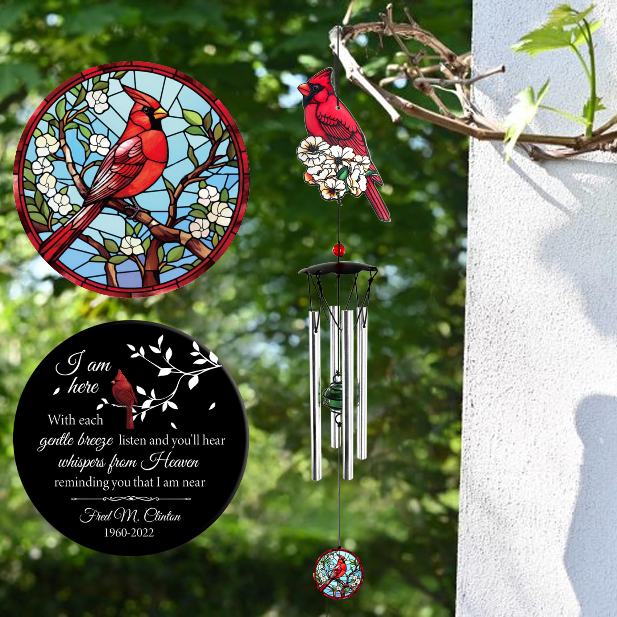 ASTARIN Personalized Wind Chimes Outdoor Large Deep Tone,Large Customized Wind Chimes for Outside Tuned Relaxing Soothing Low Bass,Memorial Windchimes Sympathy for Mom Dad