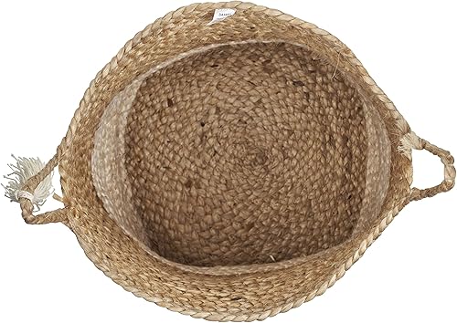 Miniatura 5 de Ox Bay Betsy - Cesta de almacenamiento decorativa de yute natural de dos tonos con asas