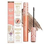 Grande Cosmetics GrandeBROW 2-in-1 Tinted Brow Gel + Brow Enhancing Serum for Thicker & Darker-Looking Eyebrows, Shape & Fill Brows, with Castor Oil & Mini Fibers - Medium, Full Size (0.12 fl oz)