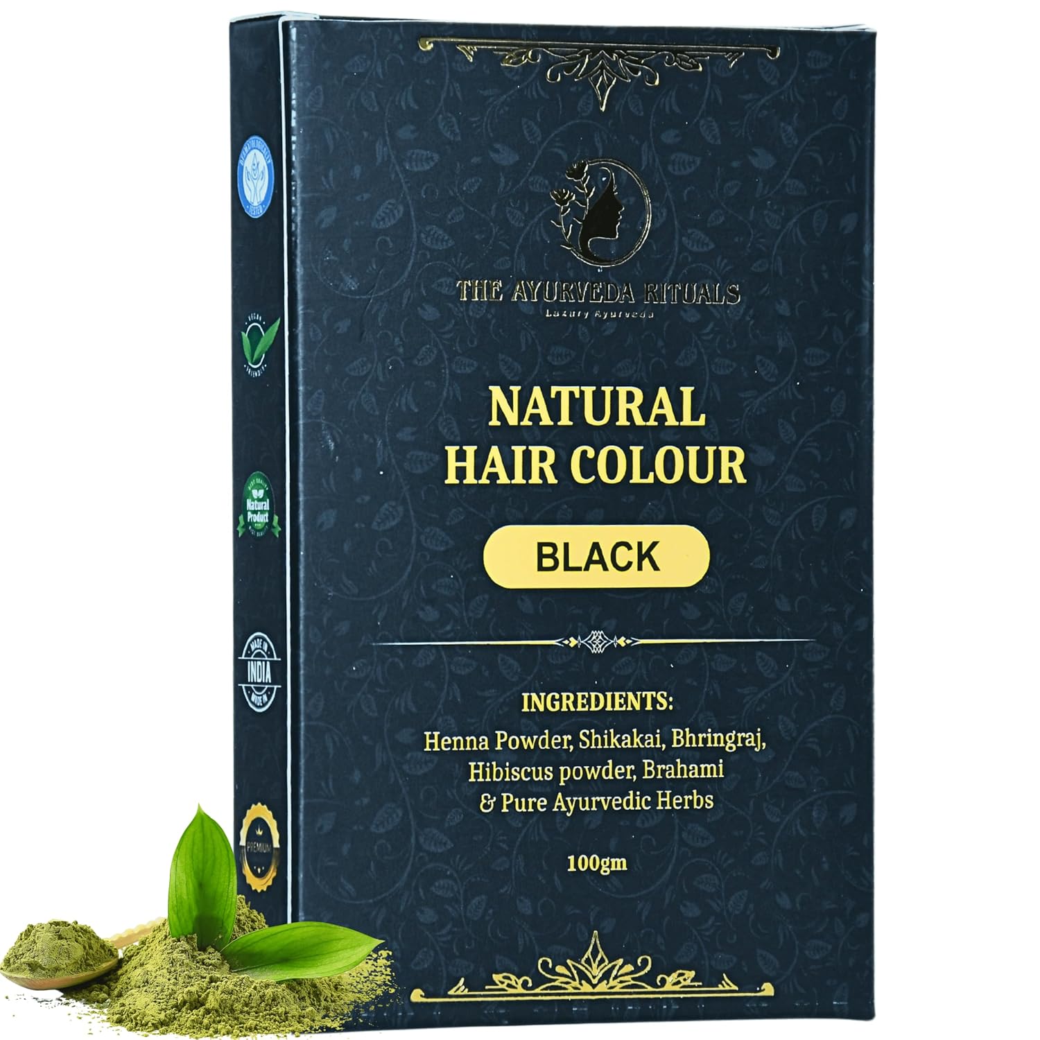 The Ayurveda Rituals – Natural Hair Colour Black For Women & Men | 100% Natural | Ammonia Free & PPD Free | Herbal Organic Hair Colour | Plant-Based | Natural Henna Powder | 9 Organic Ayurvedic Extracts l Natural Black (100gm) The Ayurveda Rituals – Natural Hair Colour Black For Women & Men | 100% Natural | Ammonia Free & PPD Free | Herbal Organic Hair Colour | Plant-Based | Natural Henna Powder | 9 Organic Ayurvedic Extracts l Natural Black (100gm)