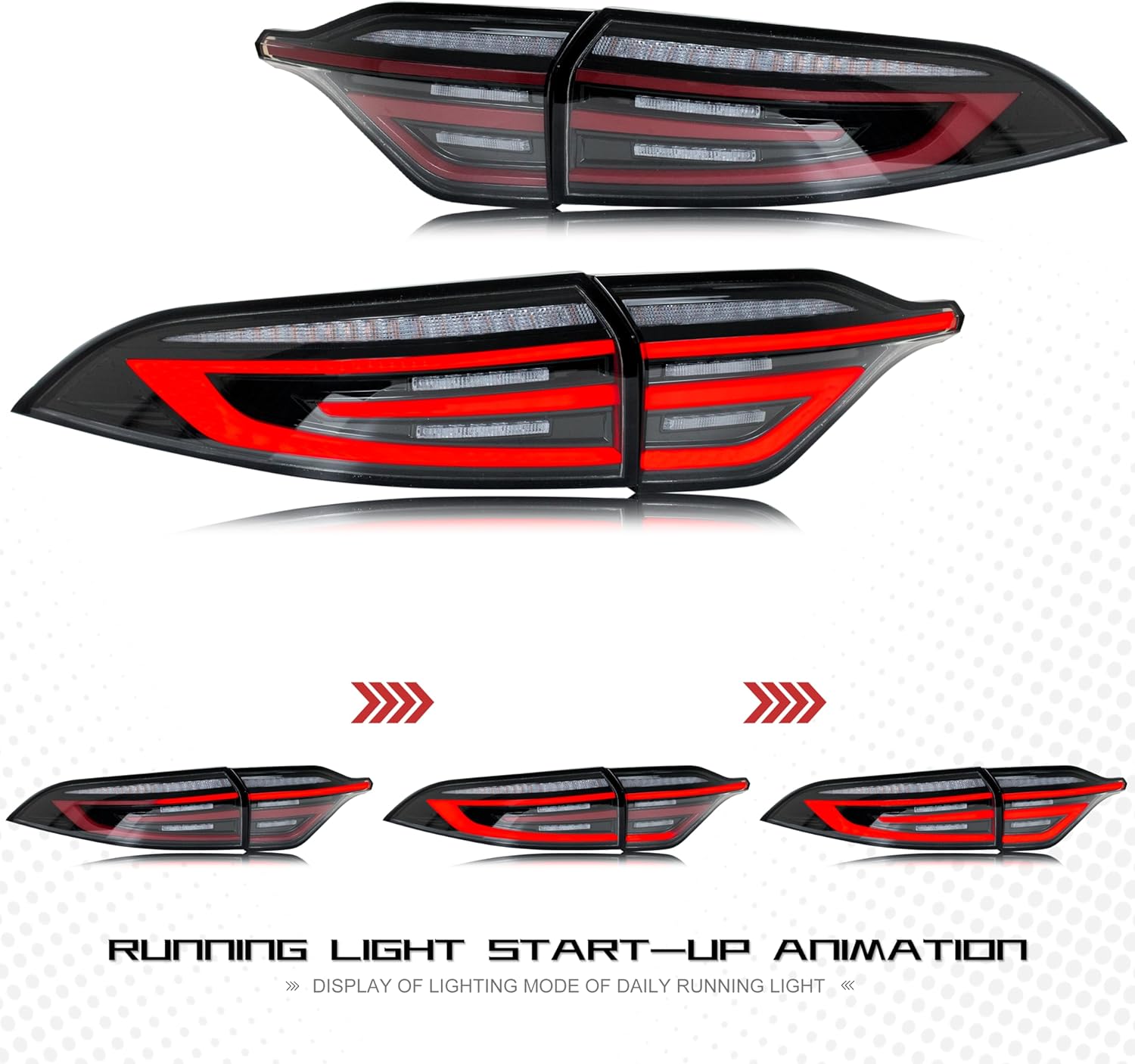 inginuity time LED Tail Lights & Center Lamp for Toyota Corolla 2020 2021 2022 2023 2024 E210 12th Gen Sedan Start-up Animation Sequential Turn Signal Clear Rear Lamps Accessary Assembly