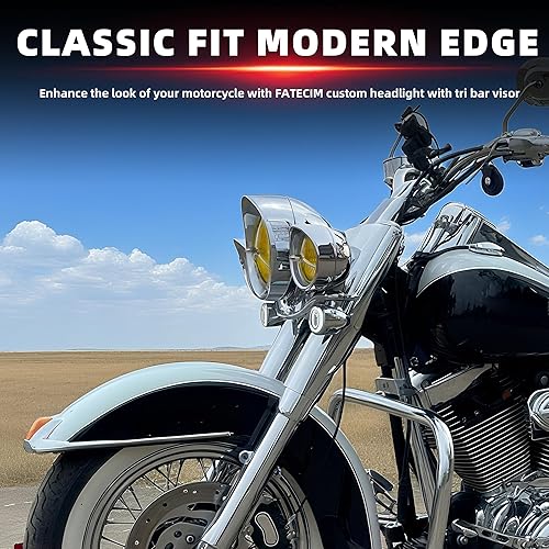 Miniatura 20 de FATECIM Carcasa redonda de 7 pulgadas para faros delanteros con visera de 7 pulgadas, cubierta protectora universal resistente para Harley Kawasaki