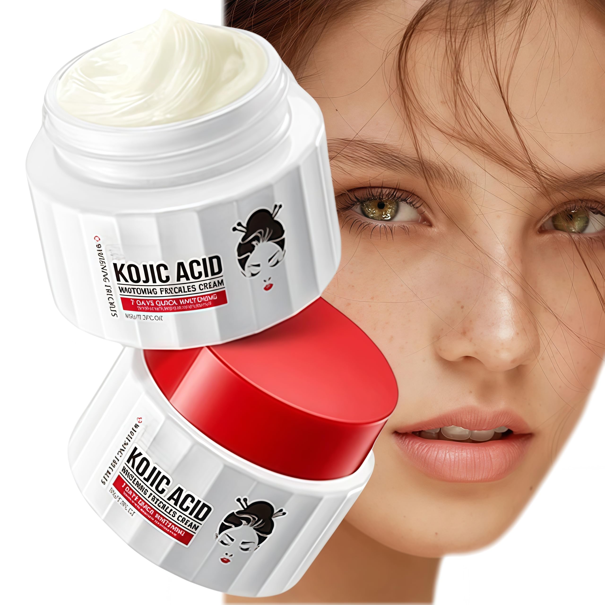 Kojic Acid Cream, Brightening & Anti-Aging Dark Spot Remover, Hydrating Face Moisturizer for Dry Skin