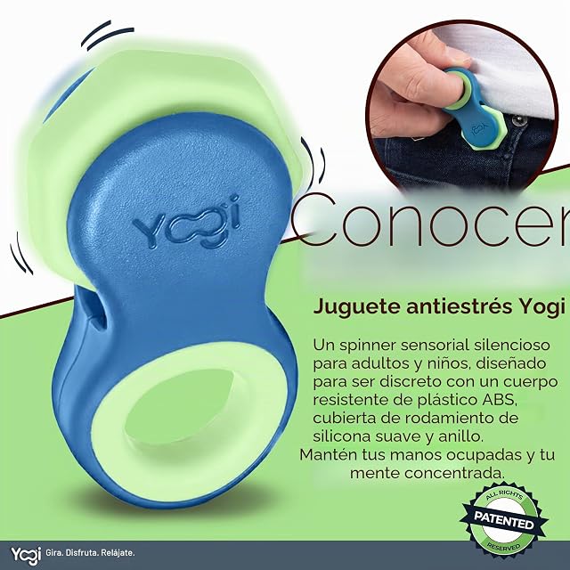 Foto 2 de 7 de Yogi Juguete antiestrés, hilanderos para Adultos, Alivio de la ansiedad, ADHD, Add y Autismo