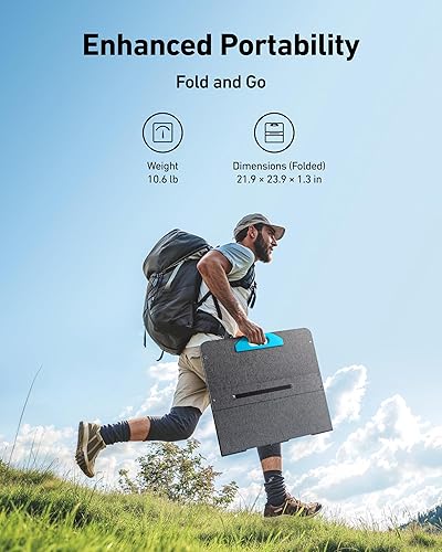 Miniatura 3 de Anker Estación de energía portátil 521 actualizada con batería LiFePO4, 256 Wh de 6 puertos PowerHouse, generador solar de 300 W (pico de 600 W) con