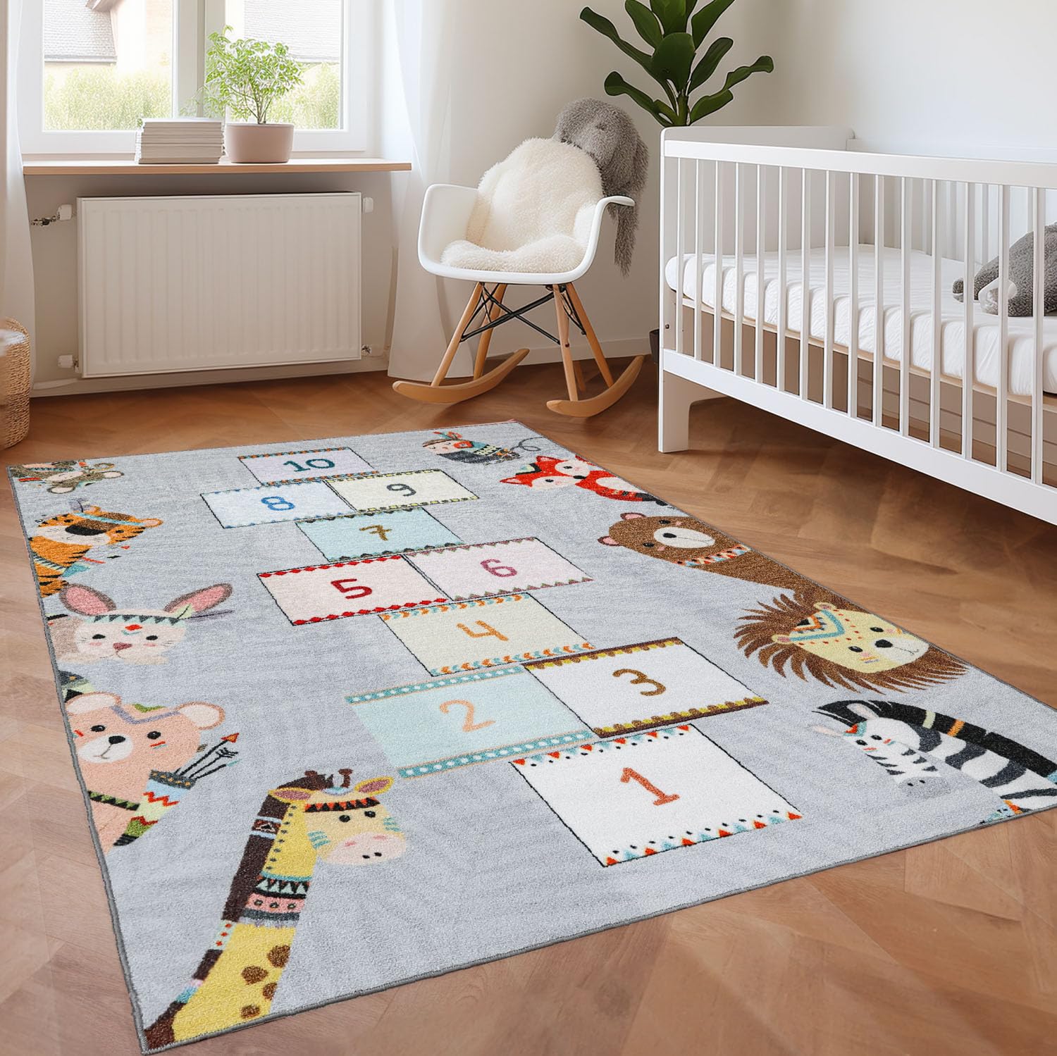 SIMPEX Kinderteppich Babyteppich rutschfest für Kinderzimmer, Babyzimmer Jungen und Mädchen Extra Weich und Antiallergen