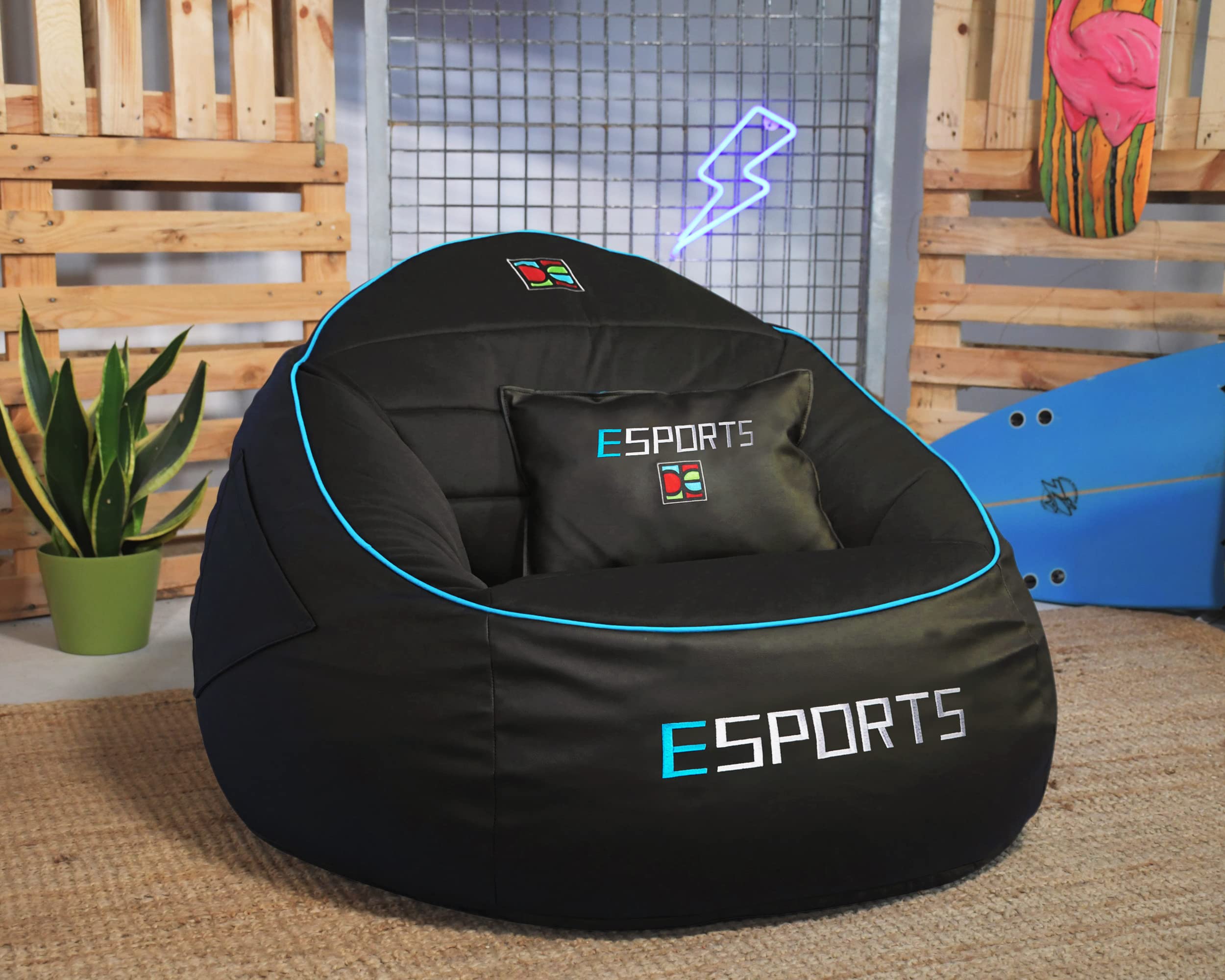DECORESTOR Puff Gamer gigante com enchimento incluído, Bean Bag