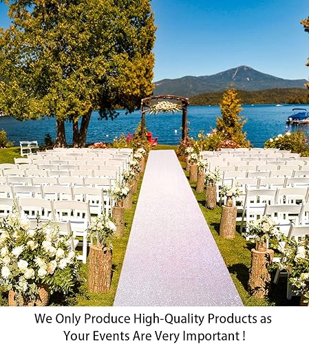 Miniatura 8 de Camino de pasillo rojo para ceremonia de boda, 4 x 20 pies, camino de pasillo de lentejuelas para boda, al aire libre, alfombra de pasillo de