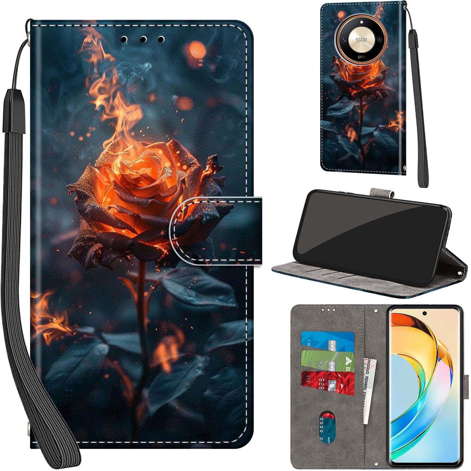 Custodia A Libro Con Portafoglio Per Honor 90 Lite, In Pelle PU Con Disegno Spiaggia Blu, 3 Slot Carte E Supporto, Chiusura Magnetica - 3