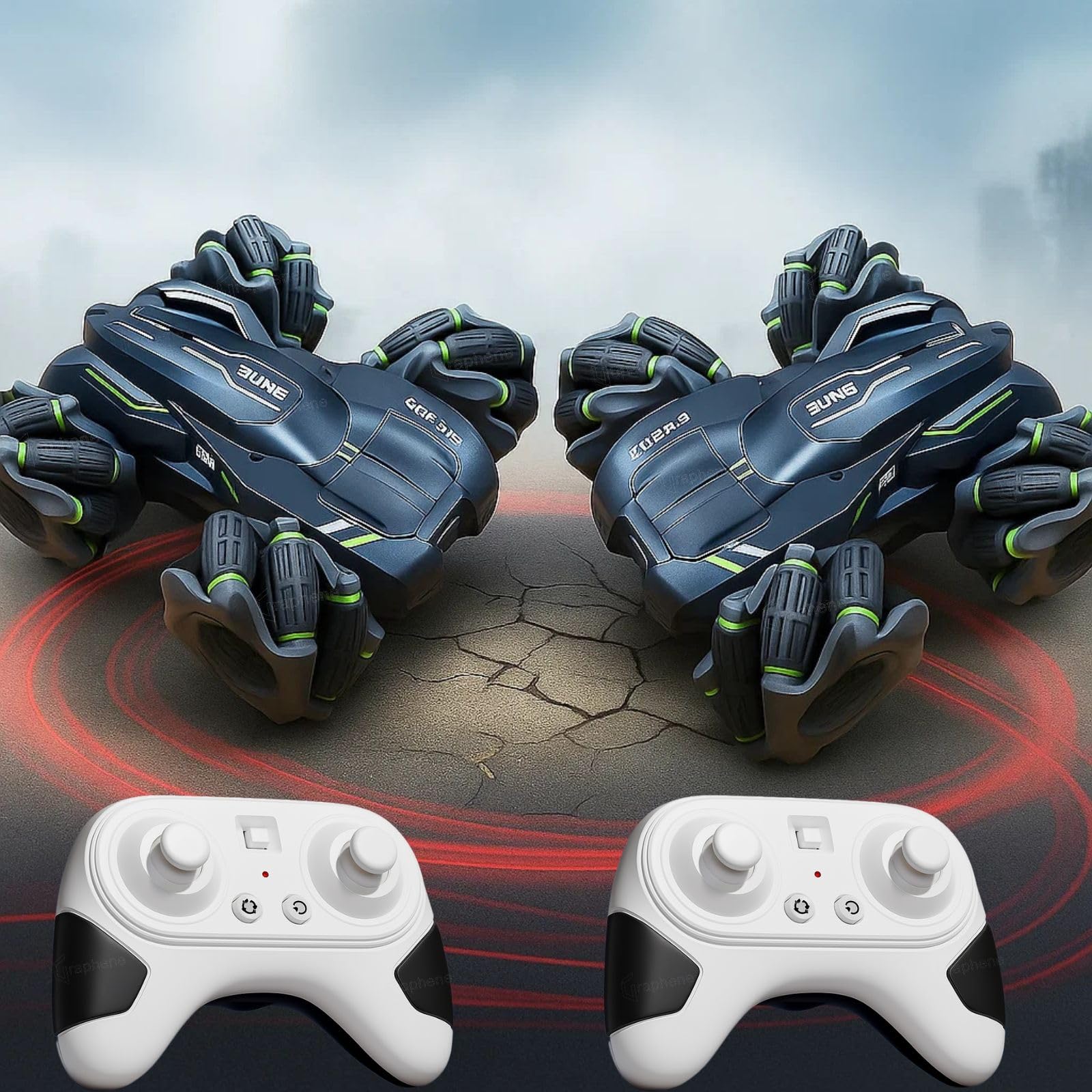 GRAPHENE 4X4 Remote Control Drift Stunt Car 4WD Racing Fall Resistant RC Car 360° Rotating Dual Sided Climbing High-Speed Tumbling Cross-Country Battle Off Road Rechargeable Adults Boy Girl — Amazon image 14