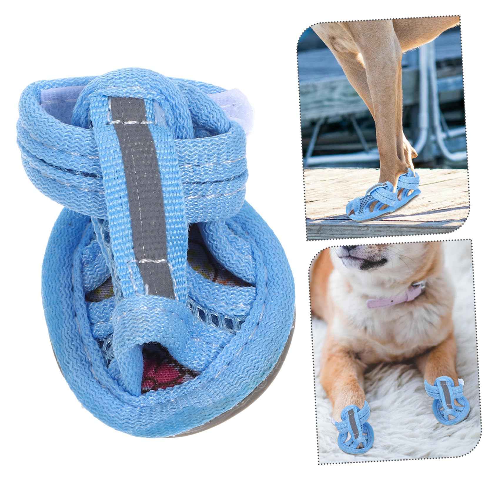 Amazon | PATKAW 犬用メッシュサンダル4pcs 夏用通気性ペットシューズ