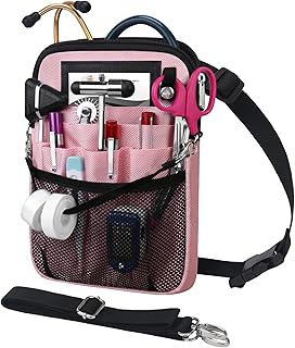 BOVKE Nurse Fanny Pack with Medical Gear Pockets, Tape Holder, Medical Bag Nurse Waist Pouch Organizer with Utility Storage for Stethoscopes, Bandage Scissors and Other Emergency Supplies, Pink