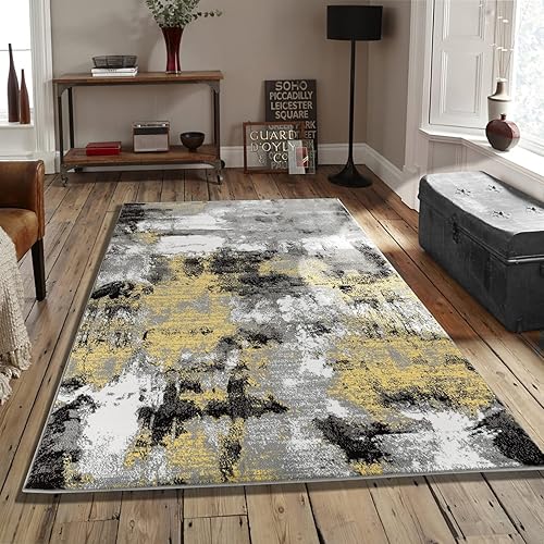 Miniatura 3 de Rug and Decor Contempo 1009 - Alfombra abstracta envejecida para sala de estar, dormitorio (1 pie.10 pulgadas x 2 pies 10.10 pulgadas tamaño