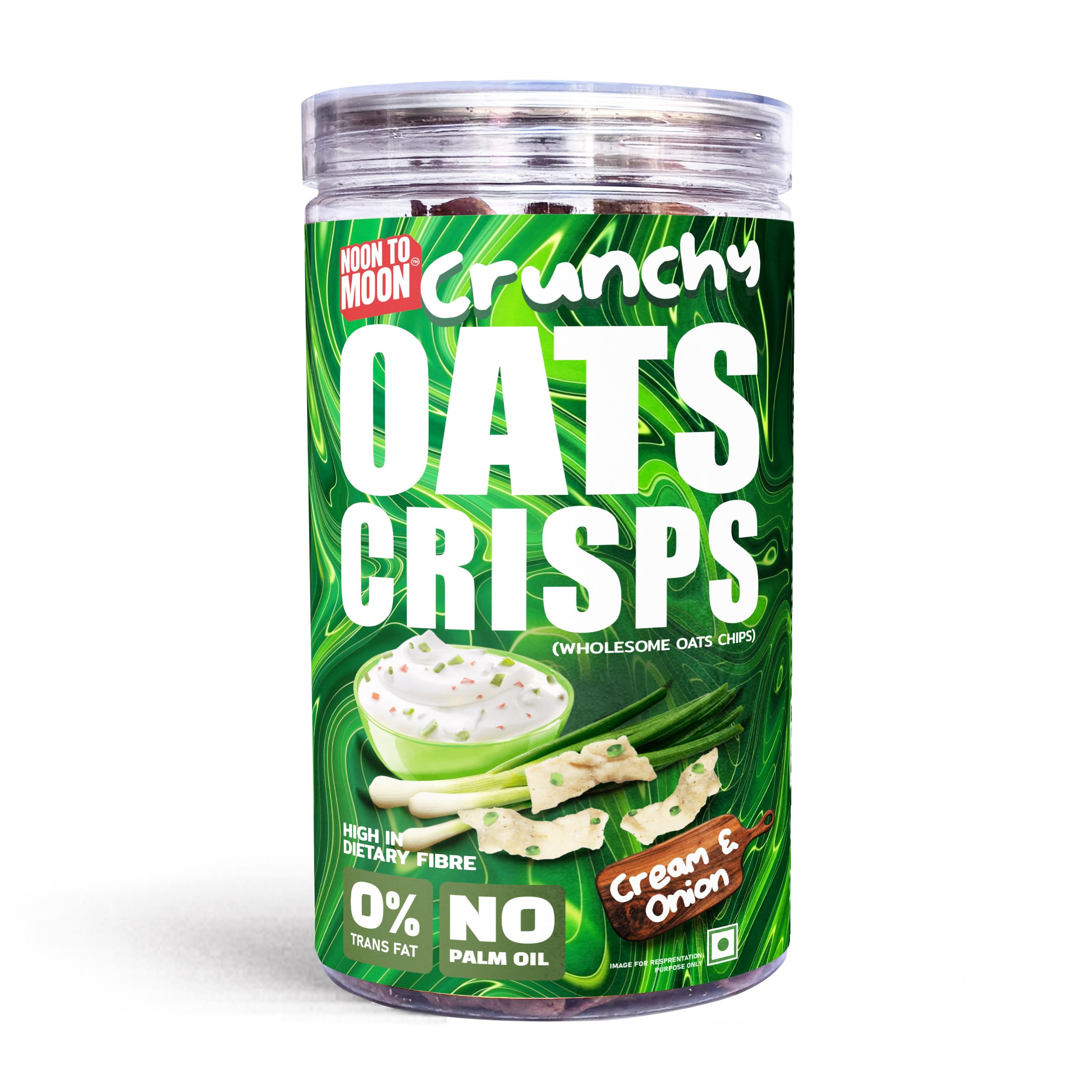 Noon to Moon Oats Crisps (Chips) Cream & Onion Flavour | Nutrient Rich Whole Grain Gluten Free Snack | 150g-image-37