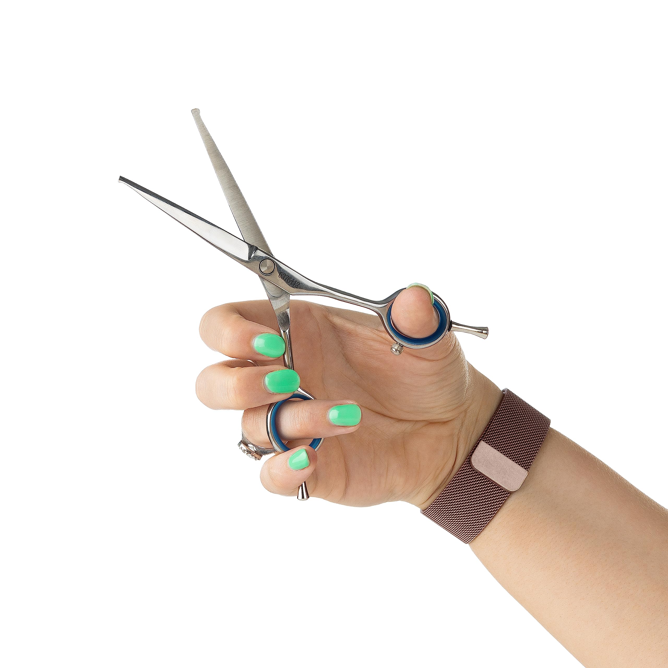 Mikki Doodle, tijeras para cara y pata de perro, hoja semivexa afilada y duradera, puntas de seguridad romas, tornillo de tensión ajustable para control y precisión de la cara y áreas delicadas, 14 cm