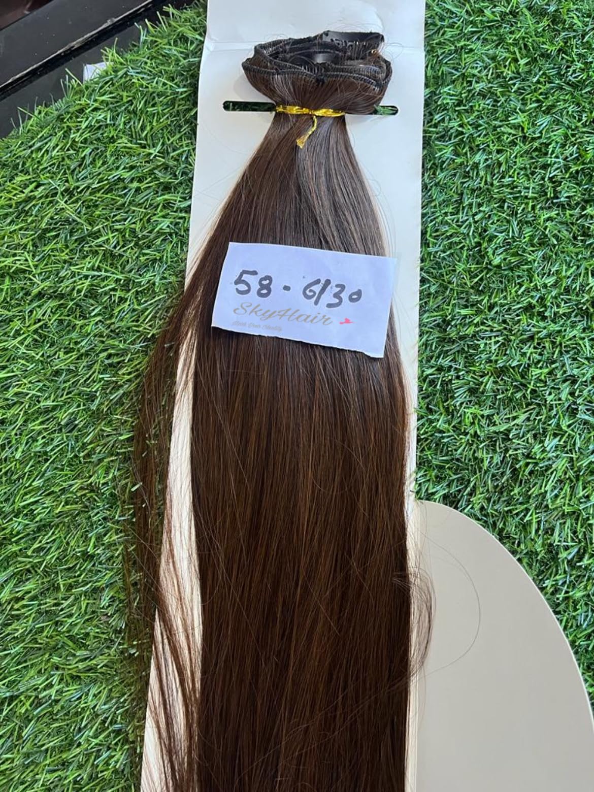 SkyHair CHOCOLATE BROWN 6 Pieces 13 Clips Set PREMIUM Matte Finish Straight Hair Extensions | Instant Volume and Length Clip In Volumizer for Women and Girls | 26 Inches-image-6