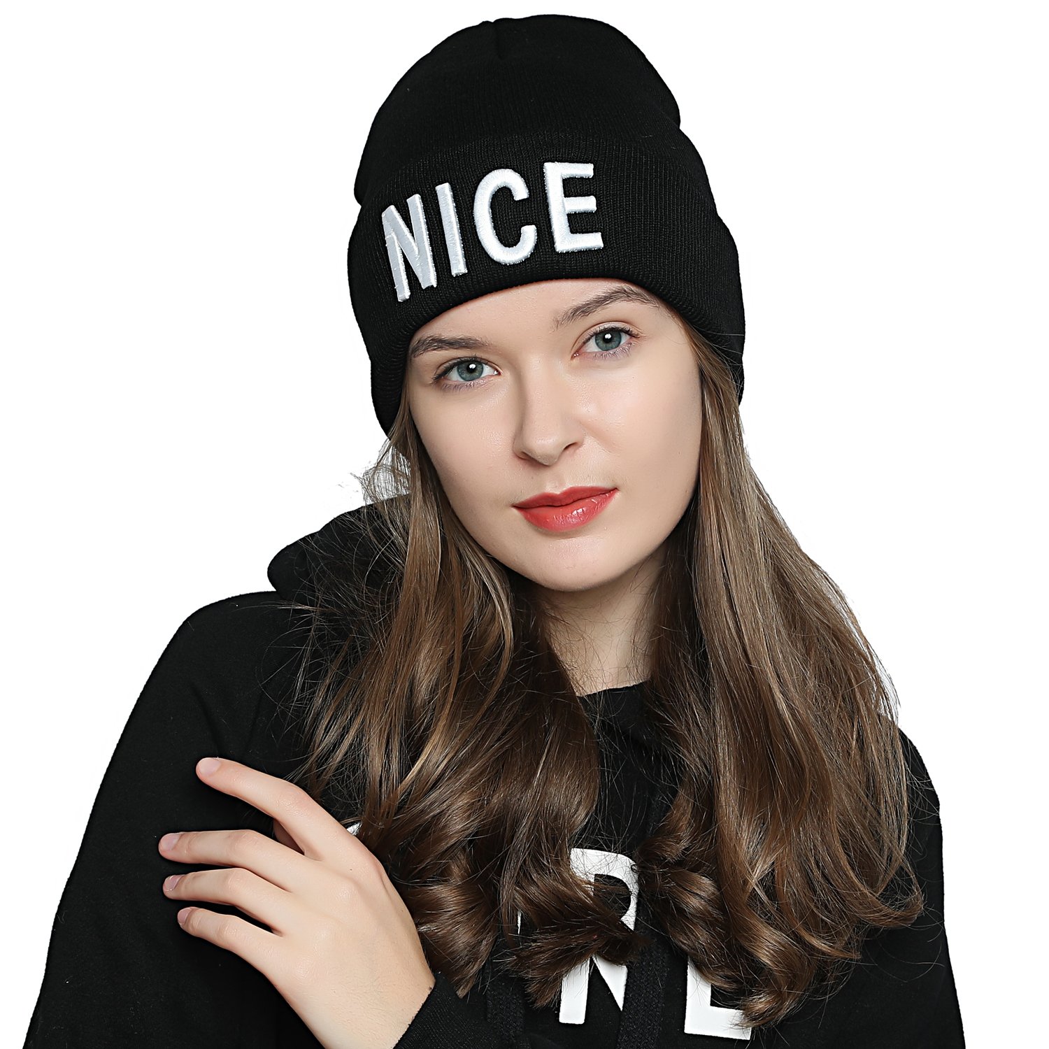 DonDon Mütze Damen Beanie Statement Wintermütze