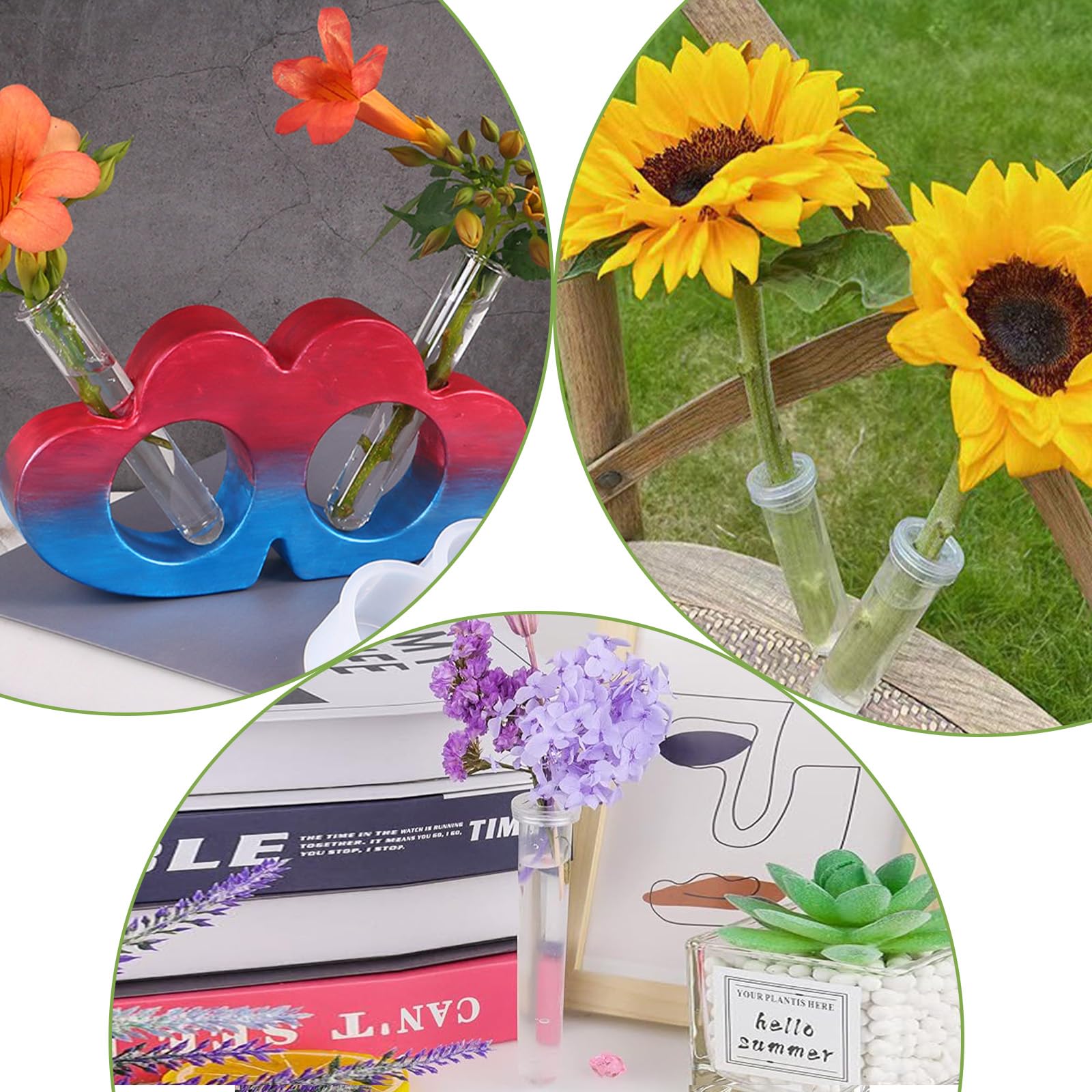 200 Provette Per Fiori Riutilizzabili - Kit Per Decorazioni Floreali Con 3 Misure - Foto 7