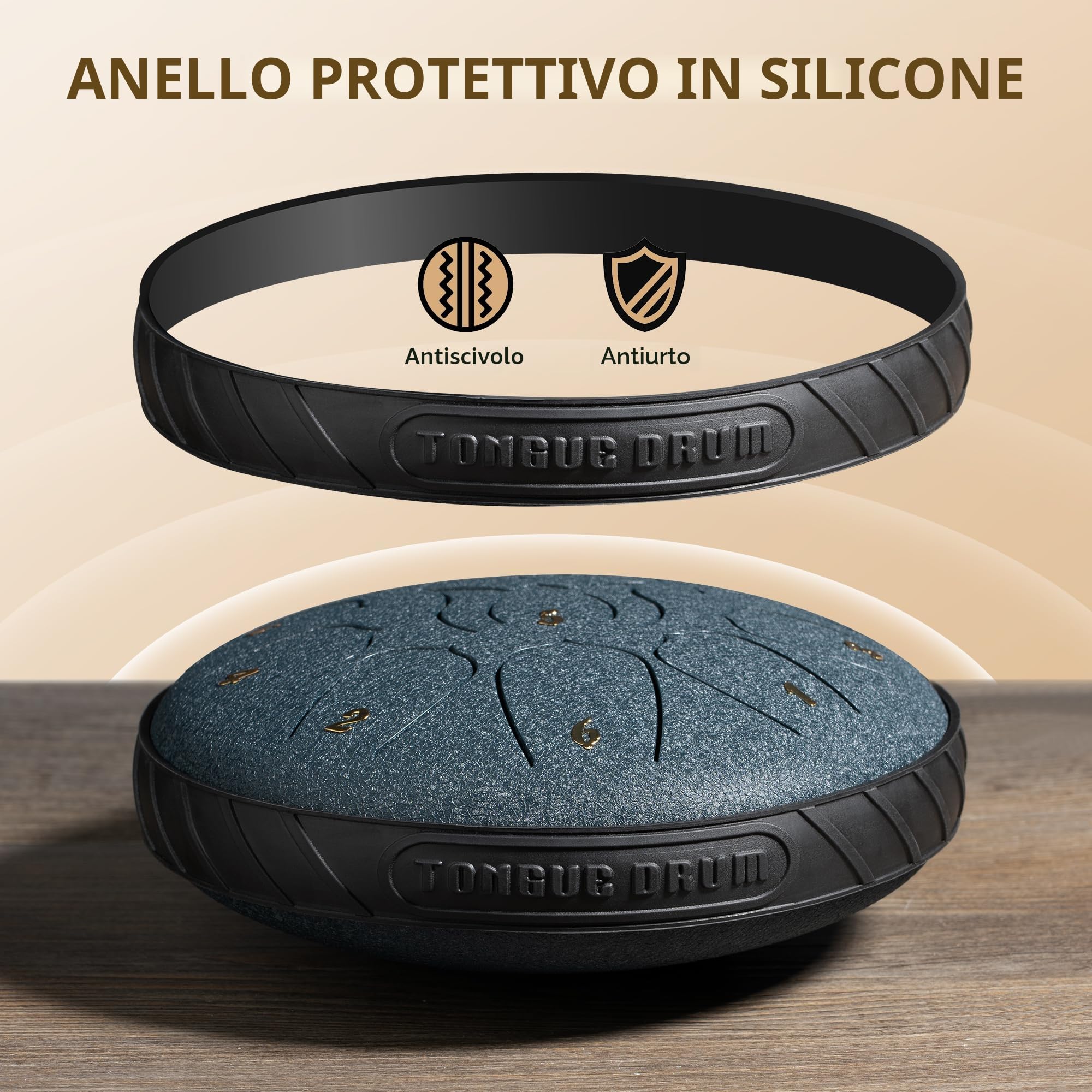 CAHAYA Tamburo a Lingua d'Acciaio 6 Pollici: Steel Tongue Drum a 11 Note Handpan Steel Pan con Bacchette e Borsa per Trasporto Strumento a Percussione per Meditazione Yoga Zen Regali CY00373-1