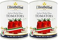 Vista 8 de L'Oro Del Sud Tomates italianos enteros pelados al estilo San Marzano en puré de tomate con albahaca, auténtico sabor italiano, perfecto para salsa