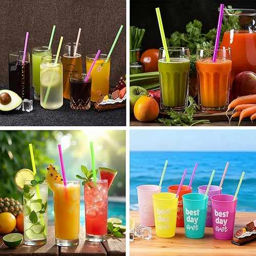 Miniatura 34 de 200 popotes desechables negros para vasos de 40 onzas, pajitas extralargas desechables para vaso Stanley Cup de 30 onzas y 40 onzas, popote envuelto