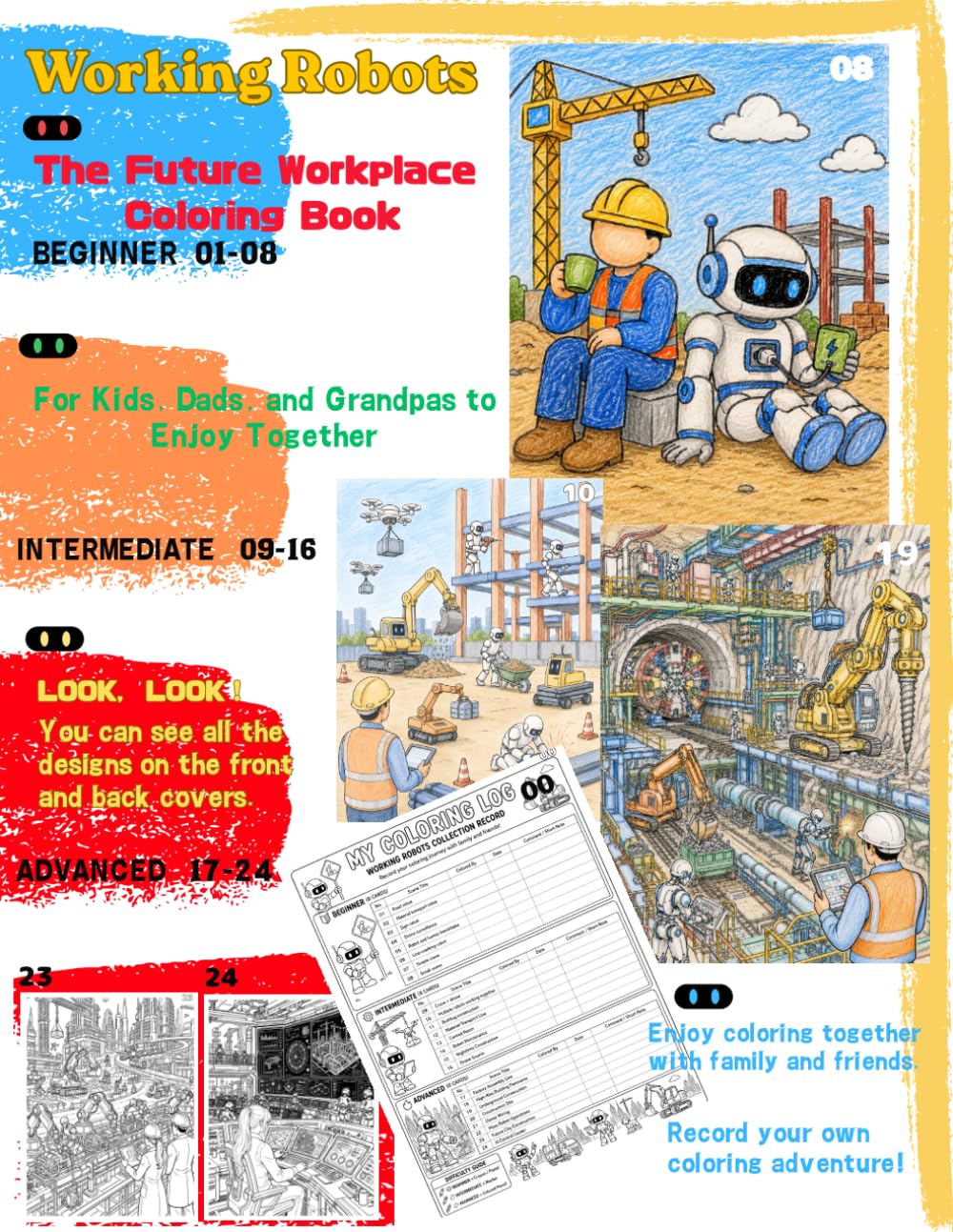 Working Robots: The Future Workplace Coloring Book
