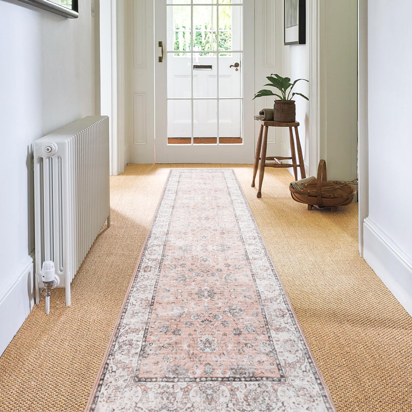 Carvapet Alfombras de Pasillo 60x300cm Alfombra Corredor Antideslizante Larga Alfombras de área Lavable Suave Microfibra Alfombra Comedor Pasillo(Naranja)