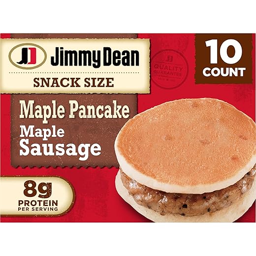 Jimmy Dean Snack Size Maple Pancake & Sausage Sandwiches, 10 Count (Frozen)