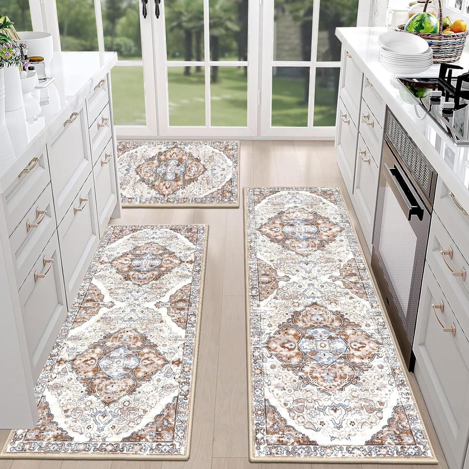 Tapis de cuisine pour sol dur qui soulage les pieds fatigués avec style boho