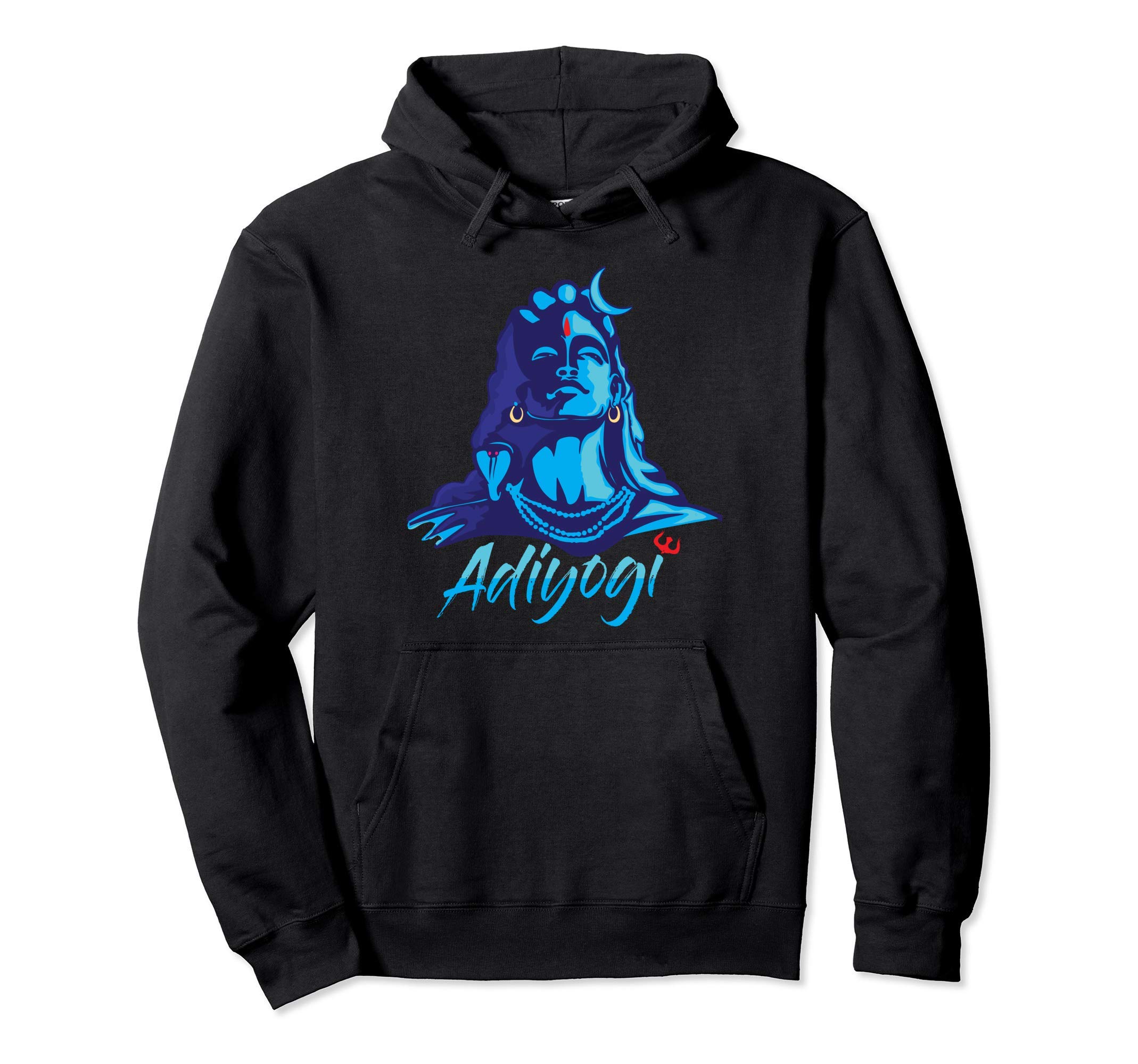 Adiyogi or Adhi Yogi Shiva Mahadev Blue Hindu Maha Shivratri Pullover HoodieOEKO-TEX STANDARD 100