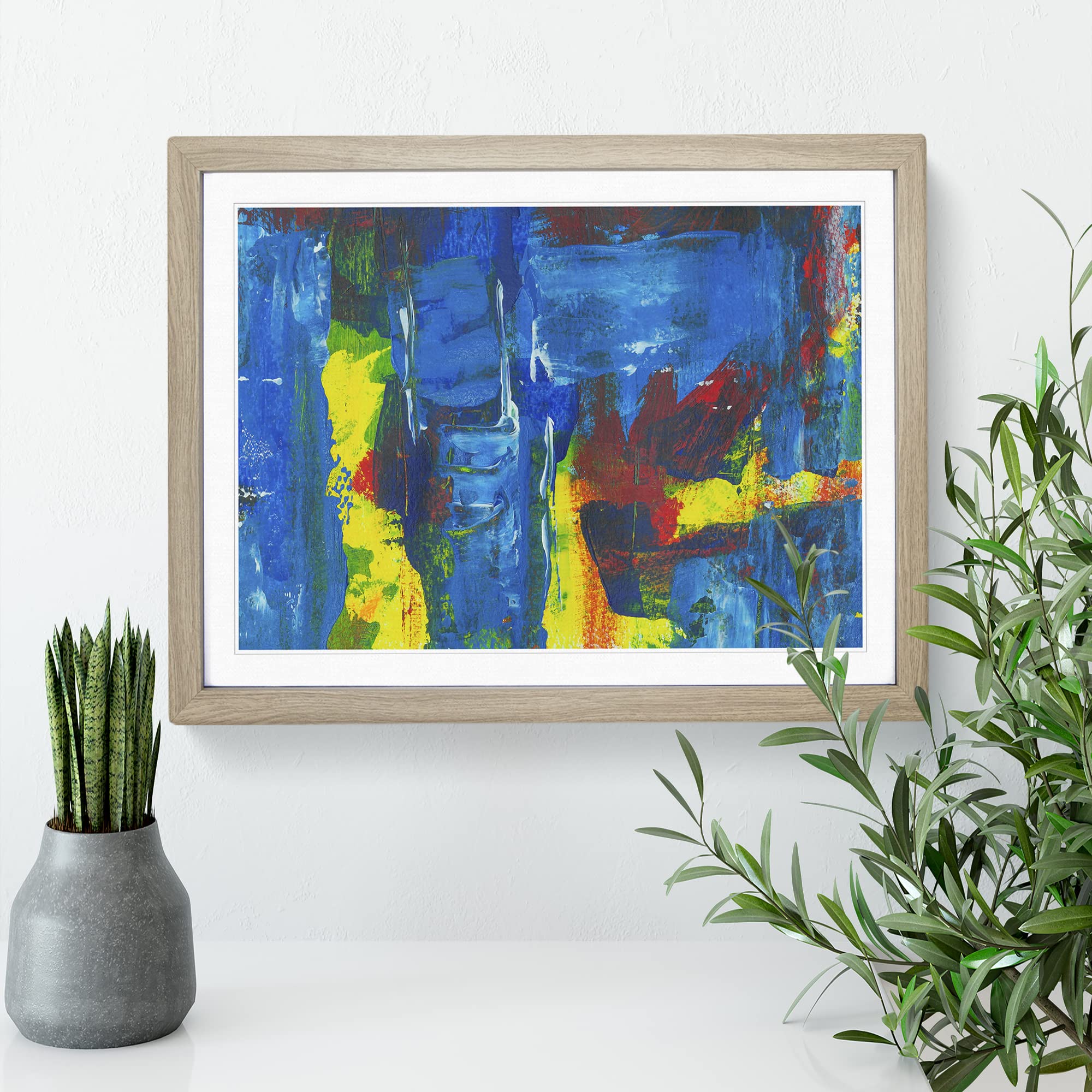 Abstract Art Painting Vol.83 By S.Johnson Modern Art Framed Print, Oak, A3 (46 x 34 cm) - Image 3