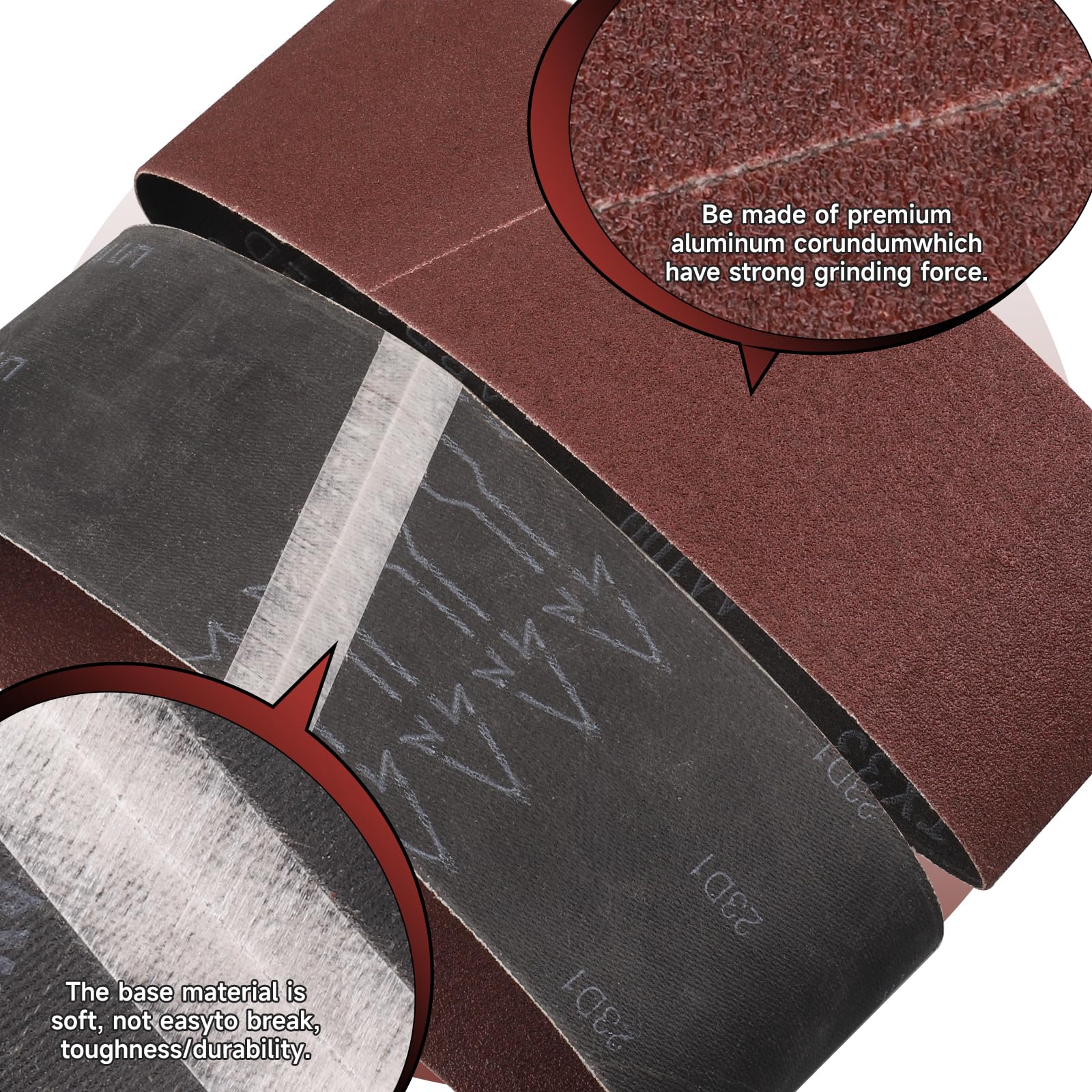 Bande Abrasive 75x533 mm 40 Grain 10 Pièces