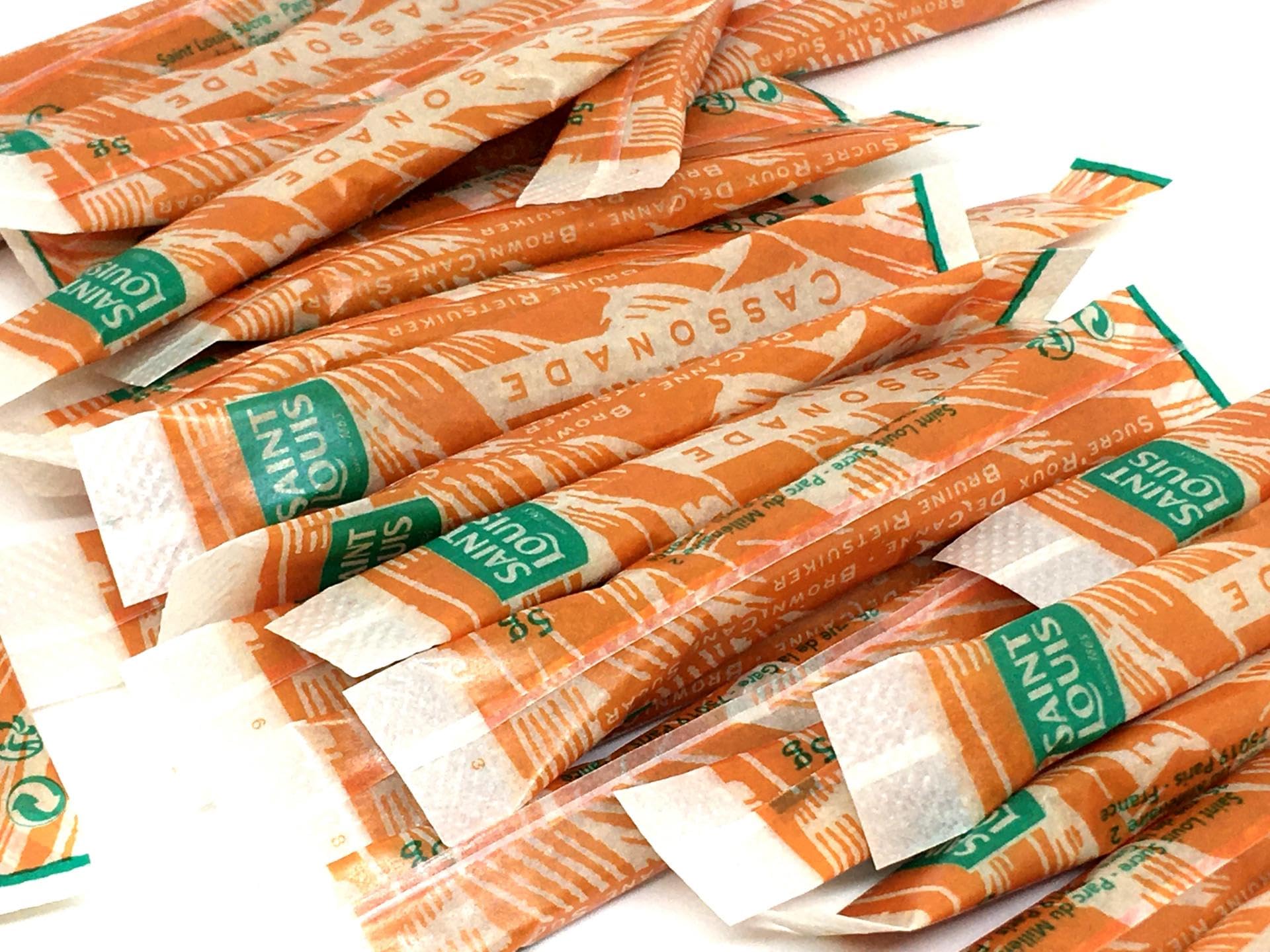 Sucre Cassonade en Poudre SAINT LOUIS – 500 bûchettes de sucre roux cristallisé individuels de 5g (2,5kg) avec agitateurs en bois – Idéal pour Professionnels – Offre Spéciale