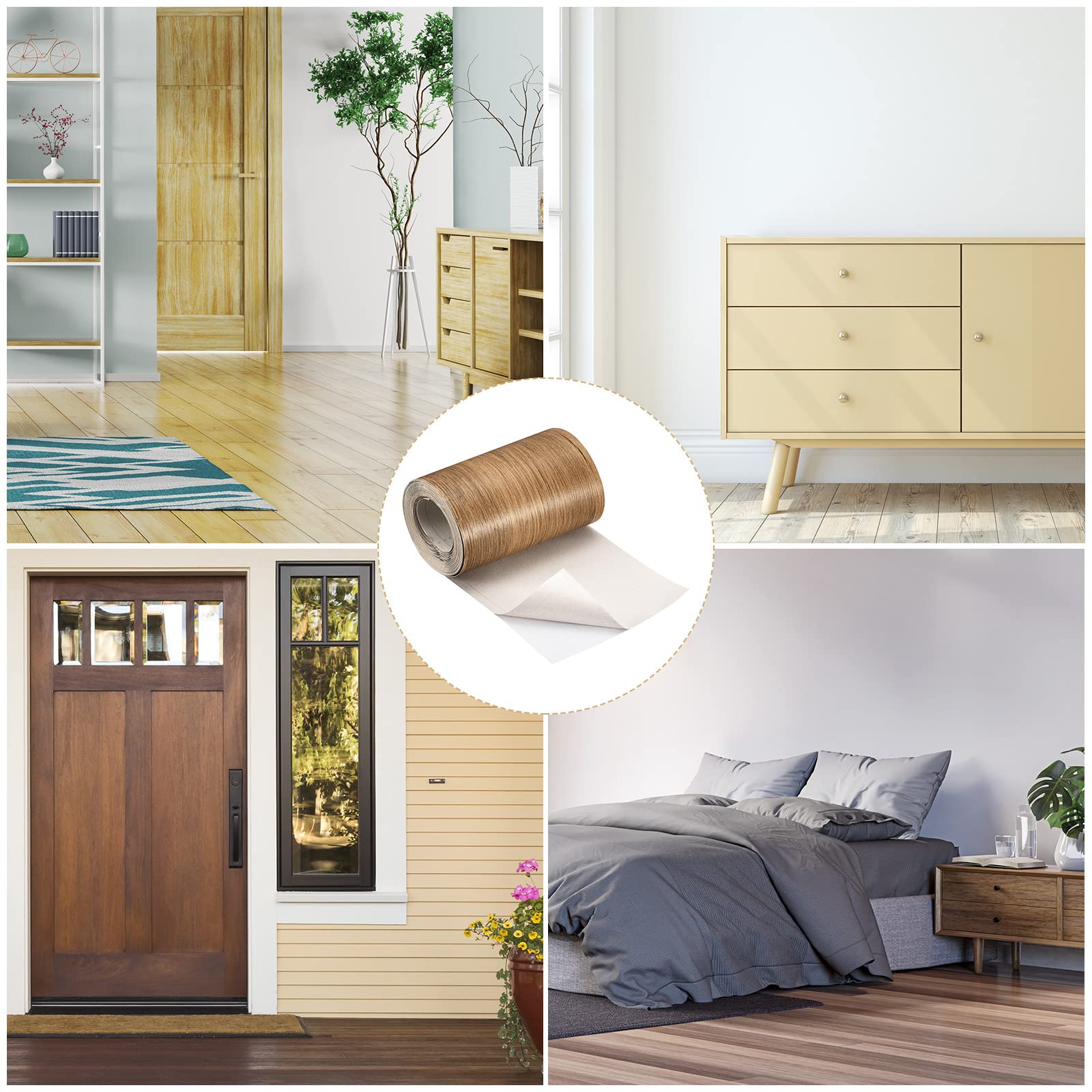 Ruban Adhésif Bordure Imitation Grain De Bois – 0,8 Pouce X 33 Pieds, Naturel, Uxcell