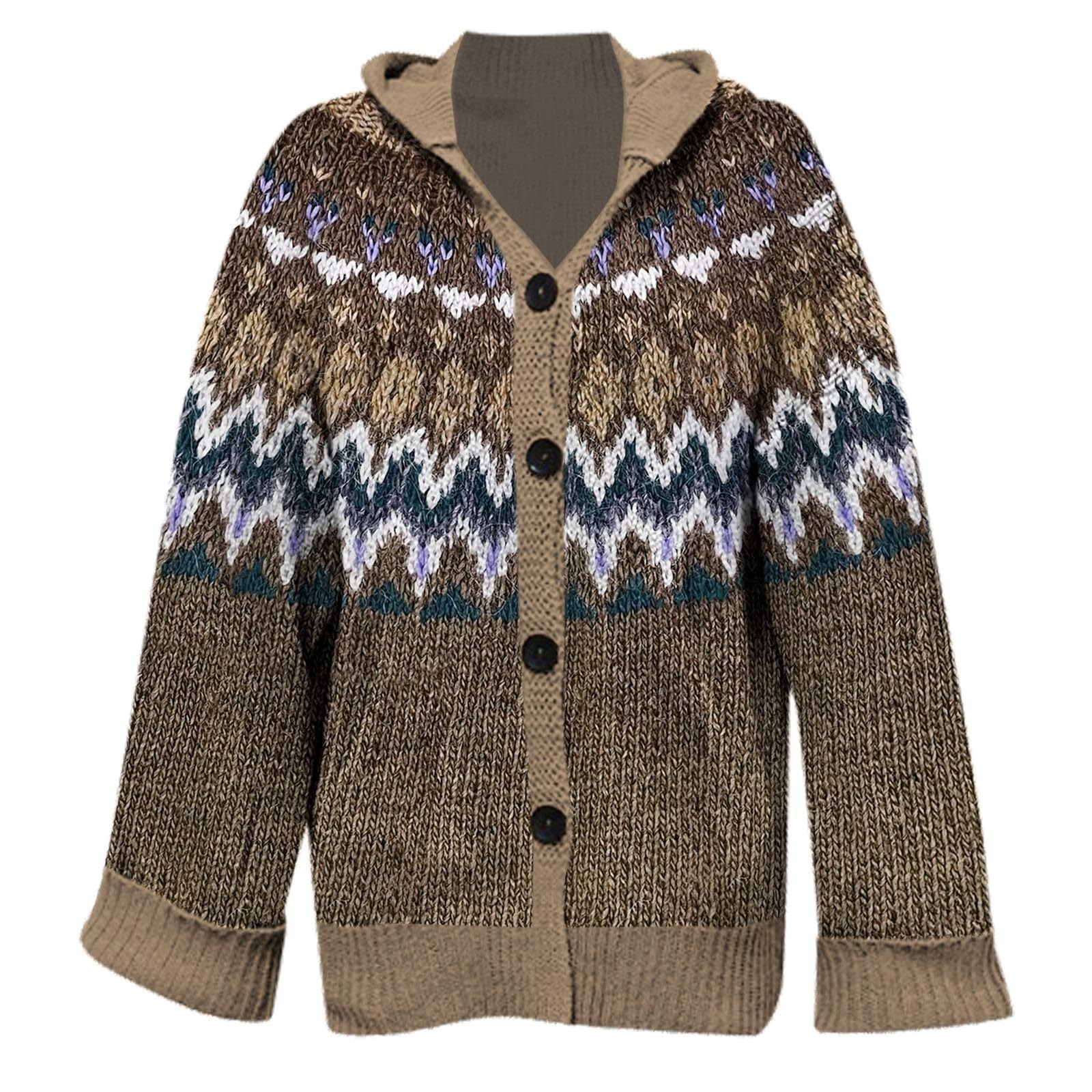 Wintermantel Damen Lang Strickjacke Dicke Mantel Winter Warm Strickmantel Elegant Grobstrickjacke Mit Knöpfen Longstrickjacke Oversize Strickjacken Mit Taschen Kapuzenjacke Langarm Winterjacke