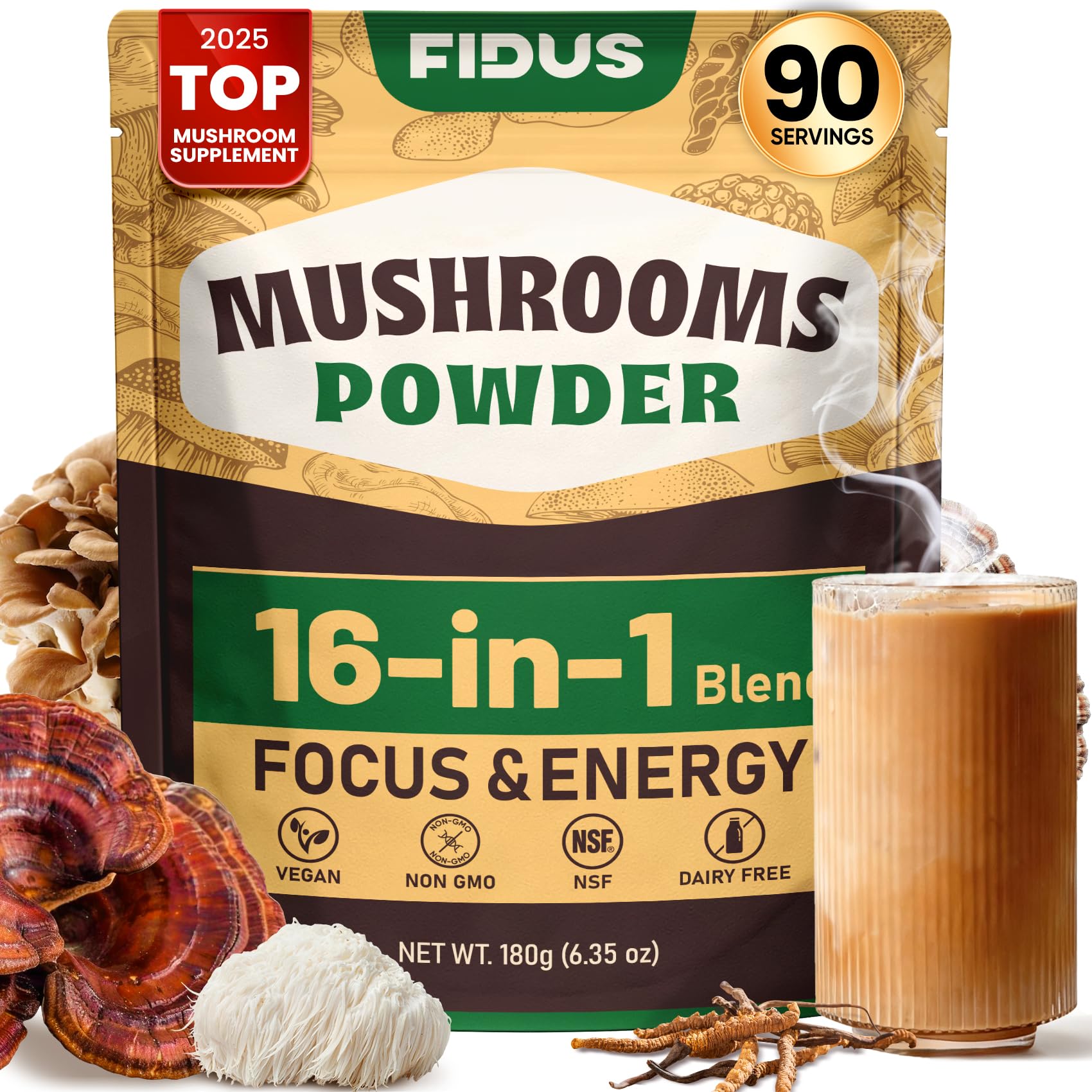 Fidus 16 Mushroom Supplement Powder