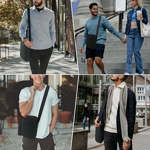 Miniatura 6 de QIDI Bolso cruzado pequeño unisex bolso de hombro lateral antirrobo Negro -