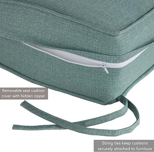 Miniatura 3 de Greendale Home Fashions Juego de 2 cojines para asiento profundo para exteriores, espuma de mar