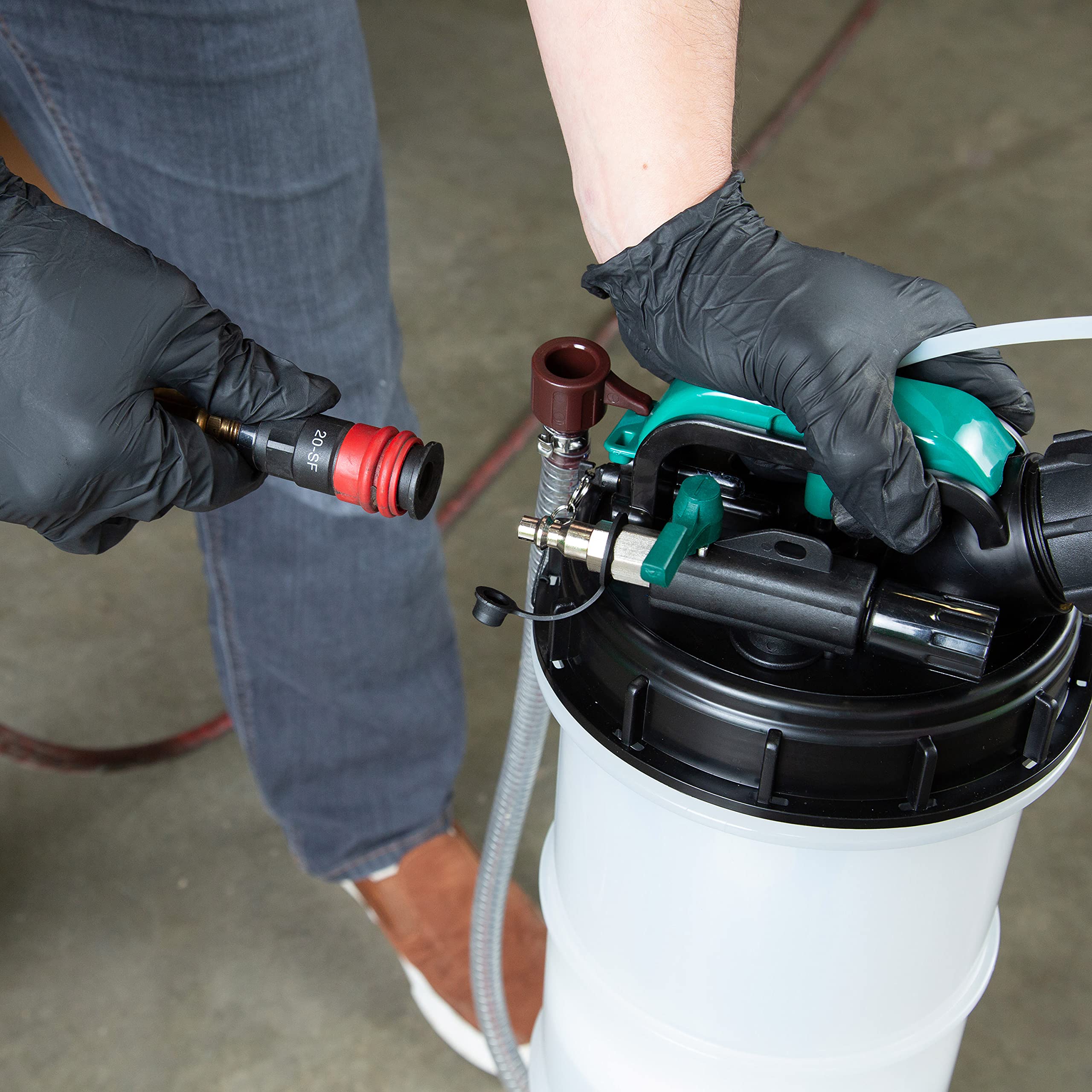 OEMTOOLS 24938 9.5 Liter Pneumatic/Manual Fluid Extractor, Oil