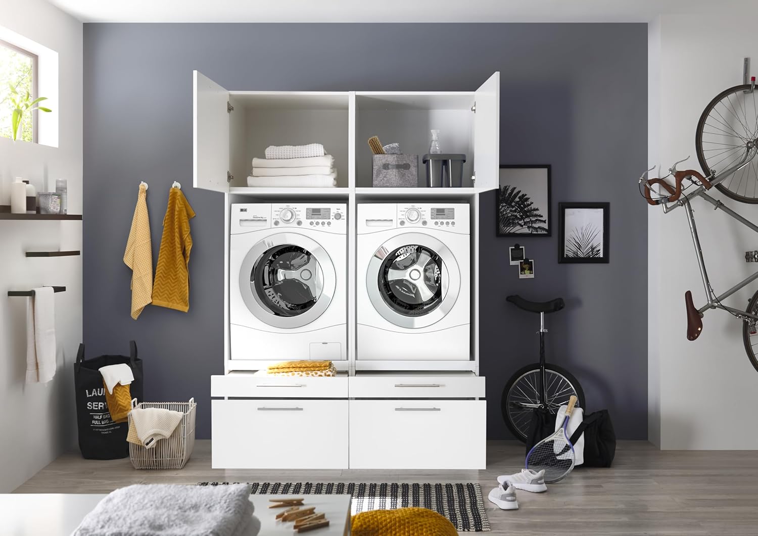 Interior view of the Respekta Clara cabinet with doors open