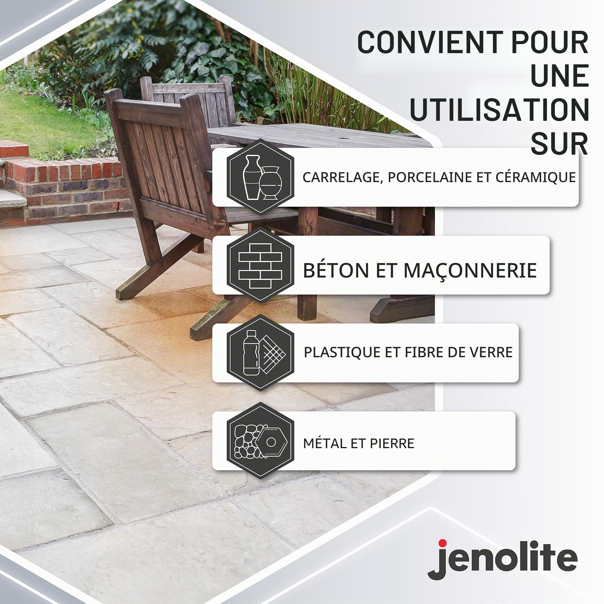 JENOLITE Détachant Rouille | 500ml | Solution Anti Rouille Élimine Taches de Rouille sur Terrasse et Carrelage, Détachant de Rouille pour Salle de Bain, Stop Rouille | Teinture Antirouille