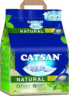 CATSAN Natural – Kompostierbare Klumpstreu für Katzen aus 100% Pflanzenfasern – Biologisch abbaubar – Beutel (1 x 8 Liter) product image