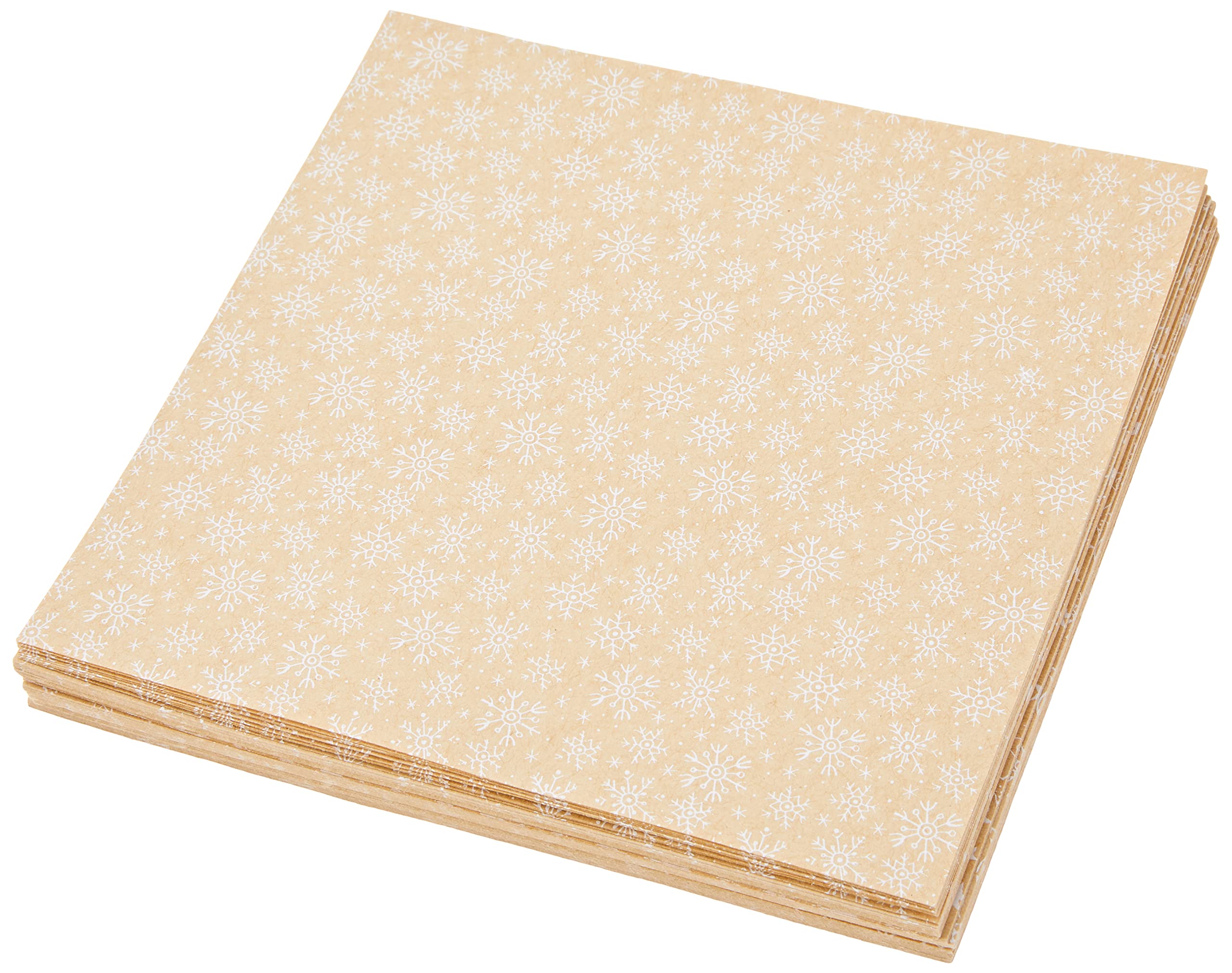 Ursus Christmas 100 Sheets Kraft Paper 80 g/m² 15 x 15 cm in 10 Different Designs, Front with Motif, Back Unprinted, Includes Folding Instructions [Cannot English] Brown