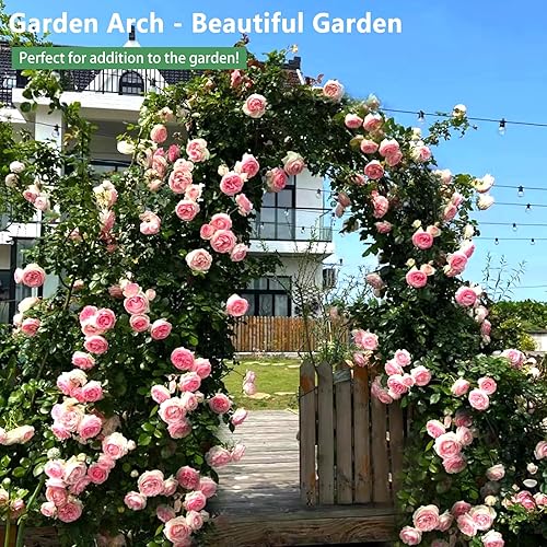 Miniatura 2 de Pérgola de metal de 7.9 pies de alto x 4.6 pies de ancho, se monta libremente 3 tamaños, para varias plantas trepadoras, bodas, jardín, arco,